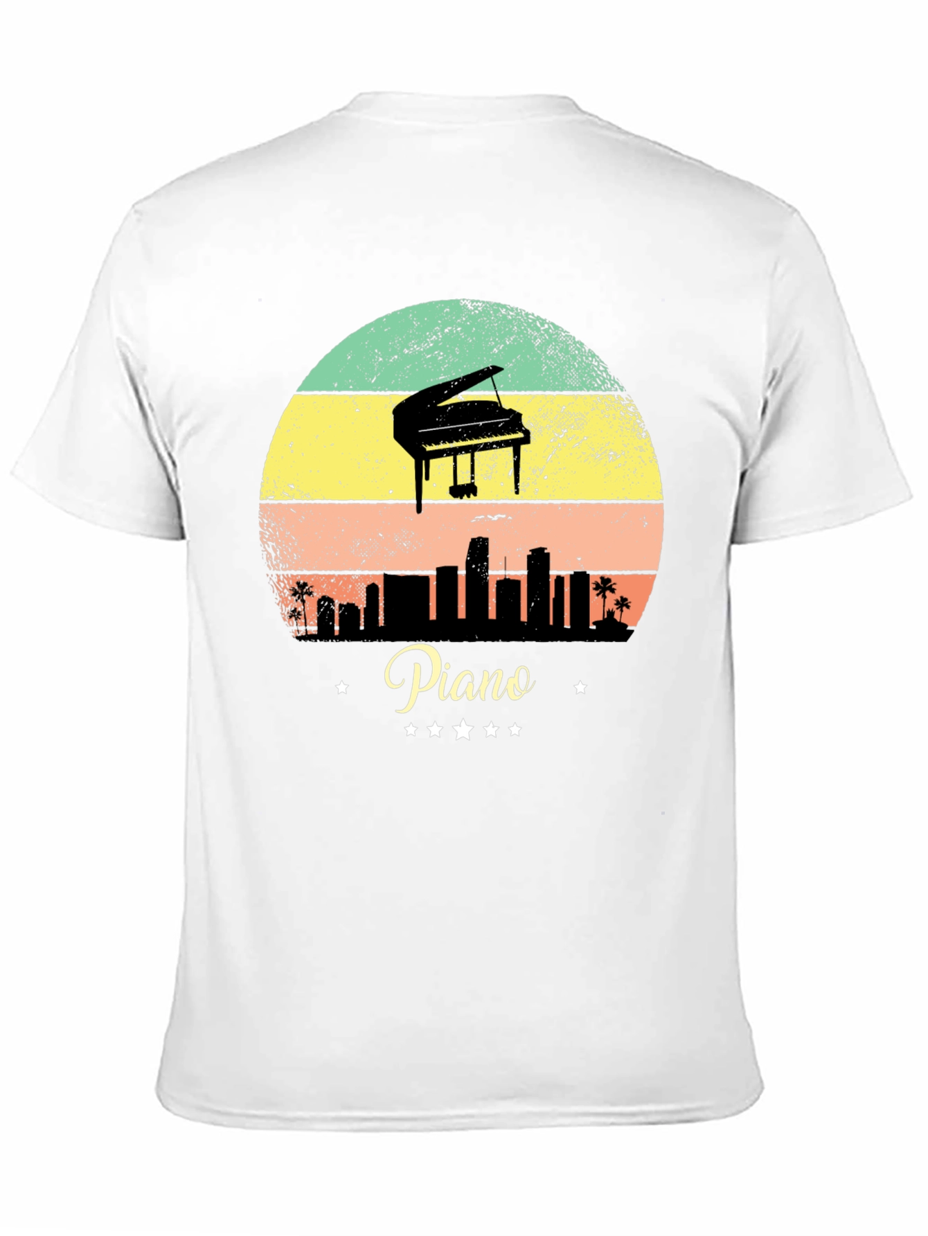 Black Piano Sunset T-Shirt - Musician Apparel view 11