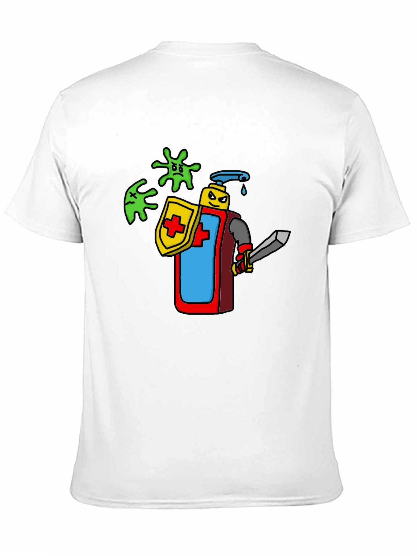 Black Hand Sanitizer Knight T-Shirt - Protect Yourself! view 11