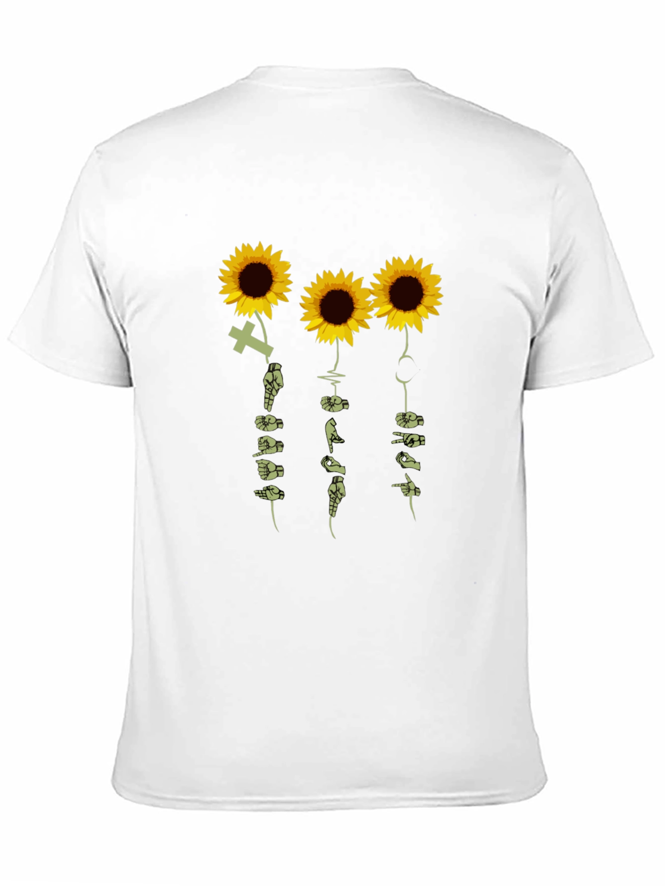 Black Sunflower ASL Graphic T-Shirt view 11
