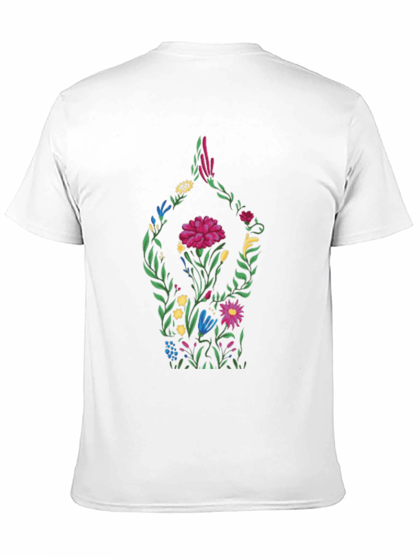 Black Floral Yoga Pose Black T-Shirt view 11