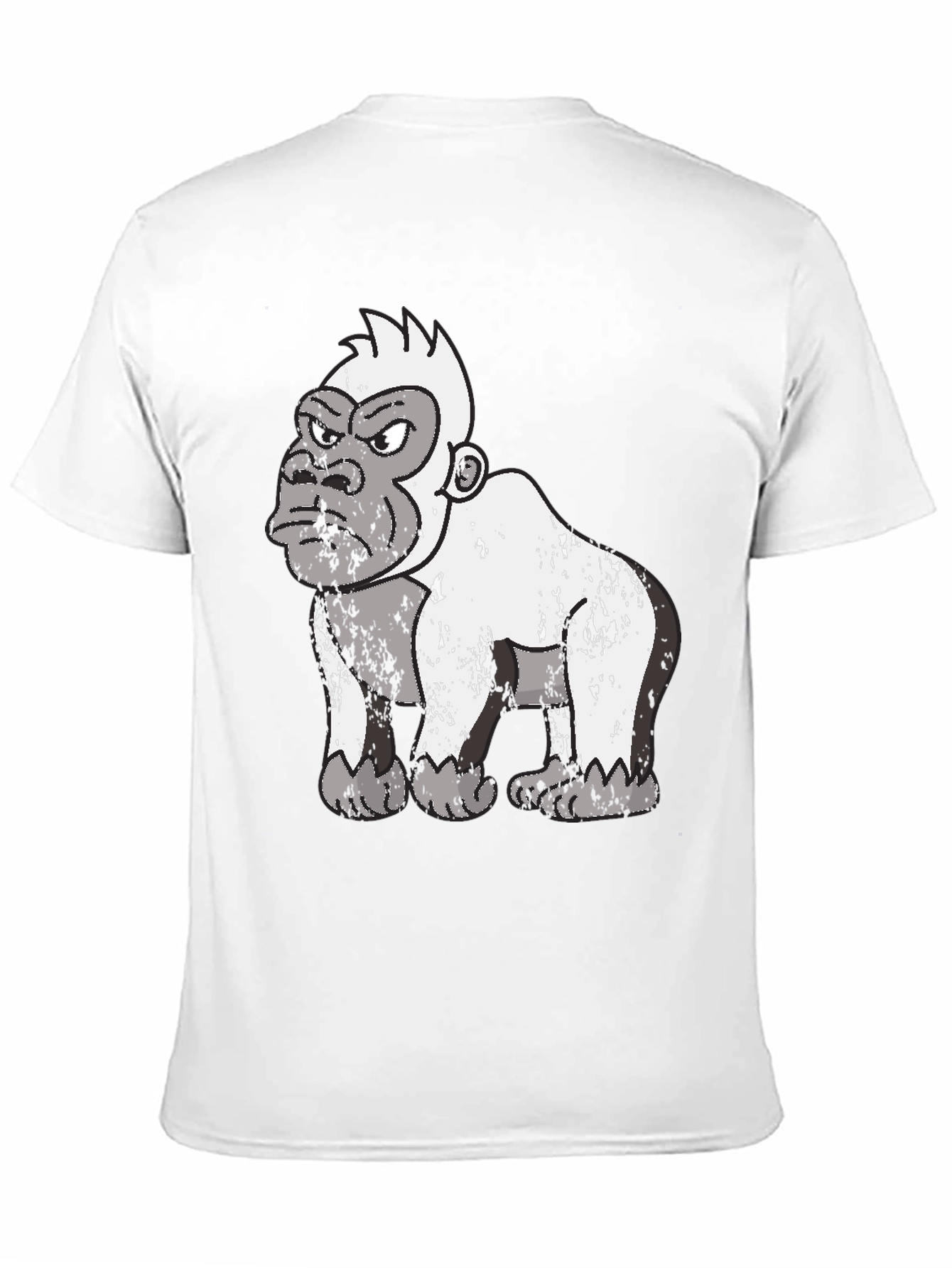 Black Grumpy Gorilla Graphic Tee - Black Cotton T-Shirt view 11