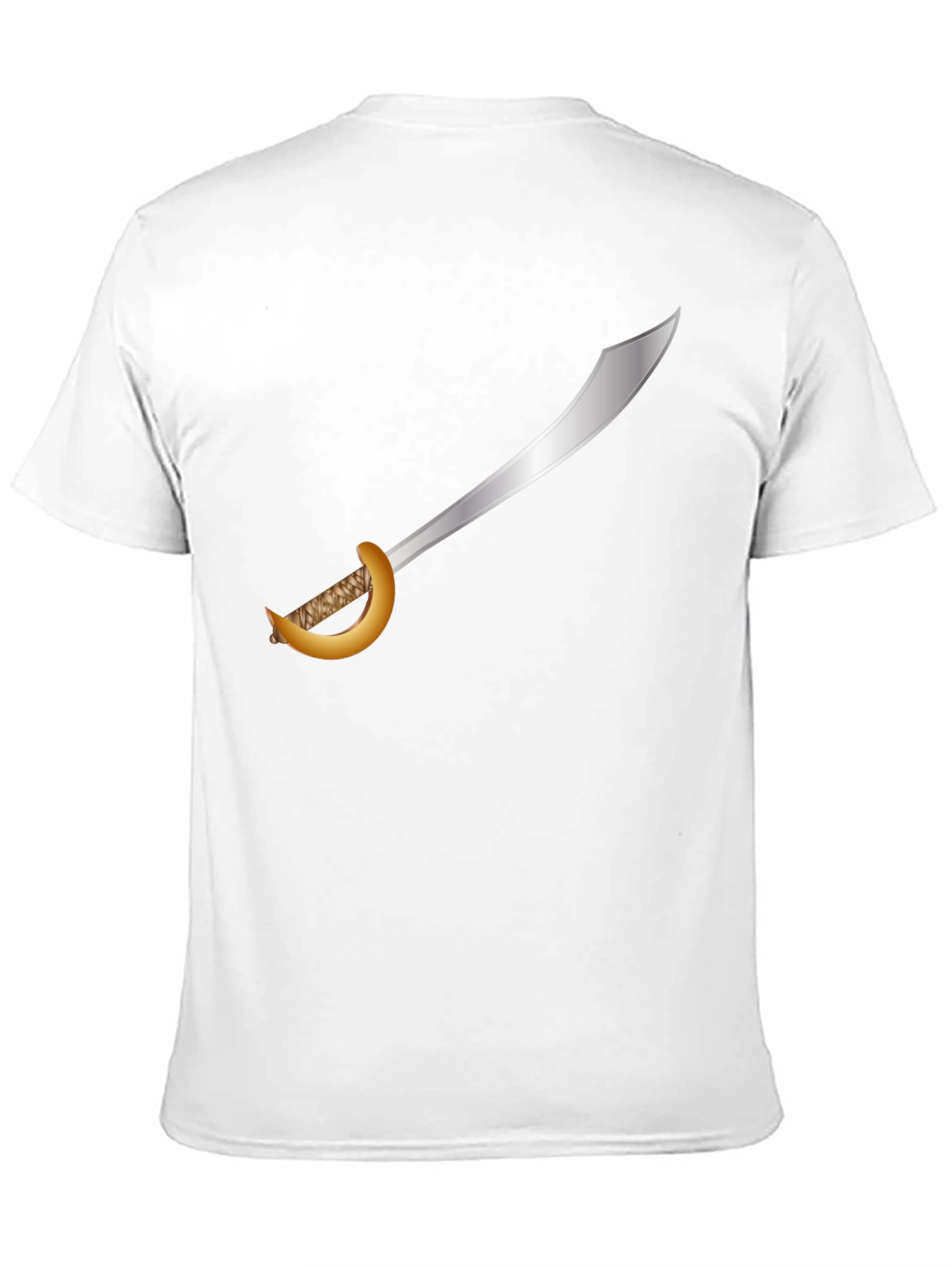 Black Pirate Cutlass T-Shirt - Black Cotton Tee view 11