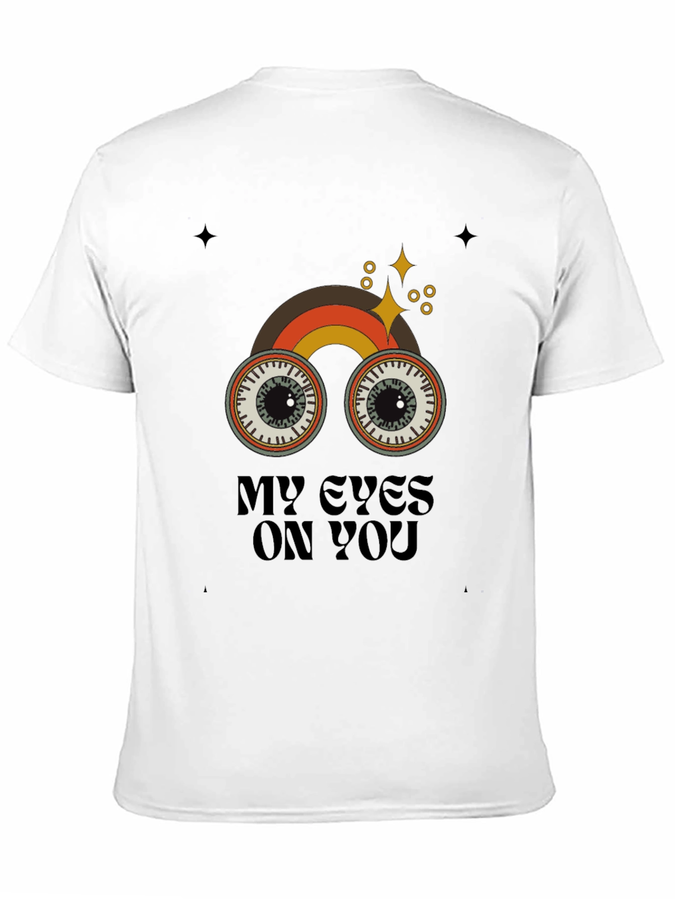 Black Retro My Eyes On You Graphic T-Shirt view 11