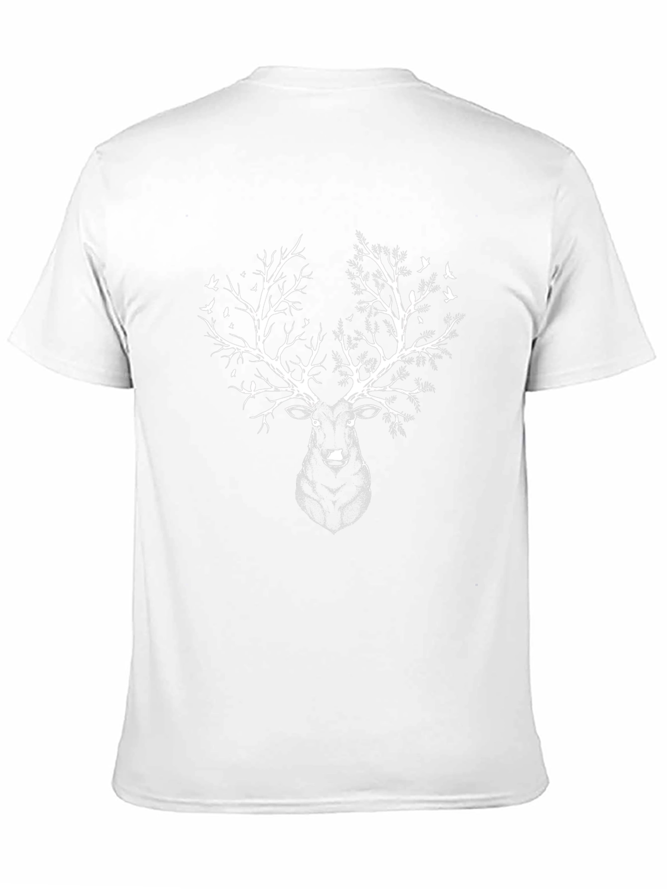 Black Deer & Branch T-Shirt - Nature Inspired Graphic Tee view 11