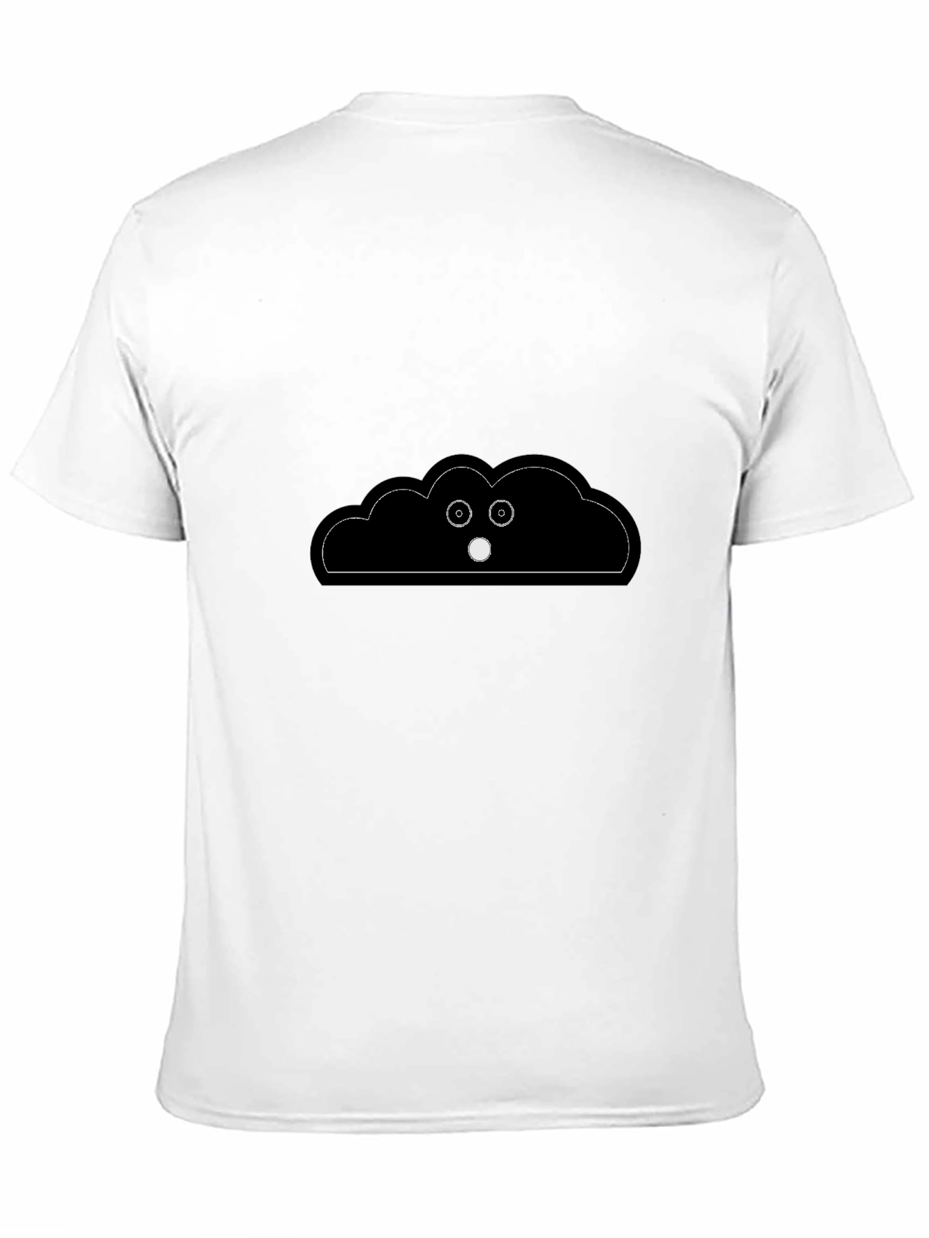 Black Funny Cloud Peeking T-Shirt - Black Cotton Tee view 11
