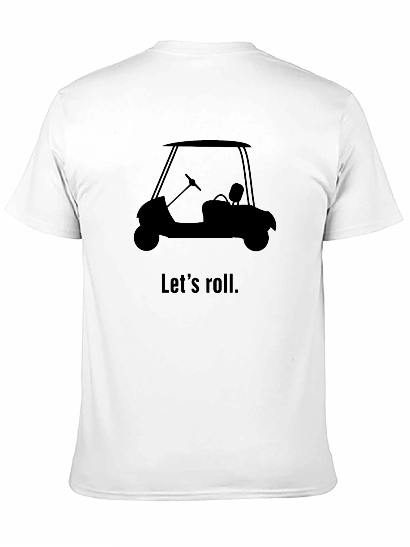 Black Let's Roll Golf Cart Graphic Tee - Black view 11