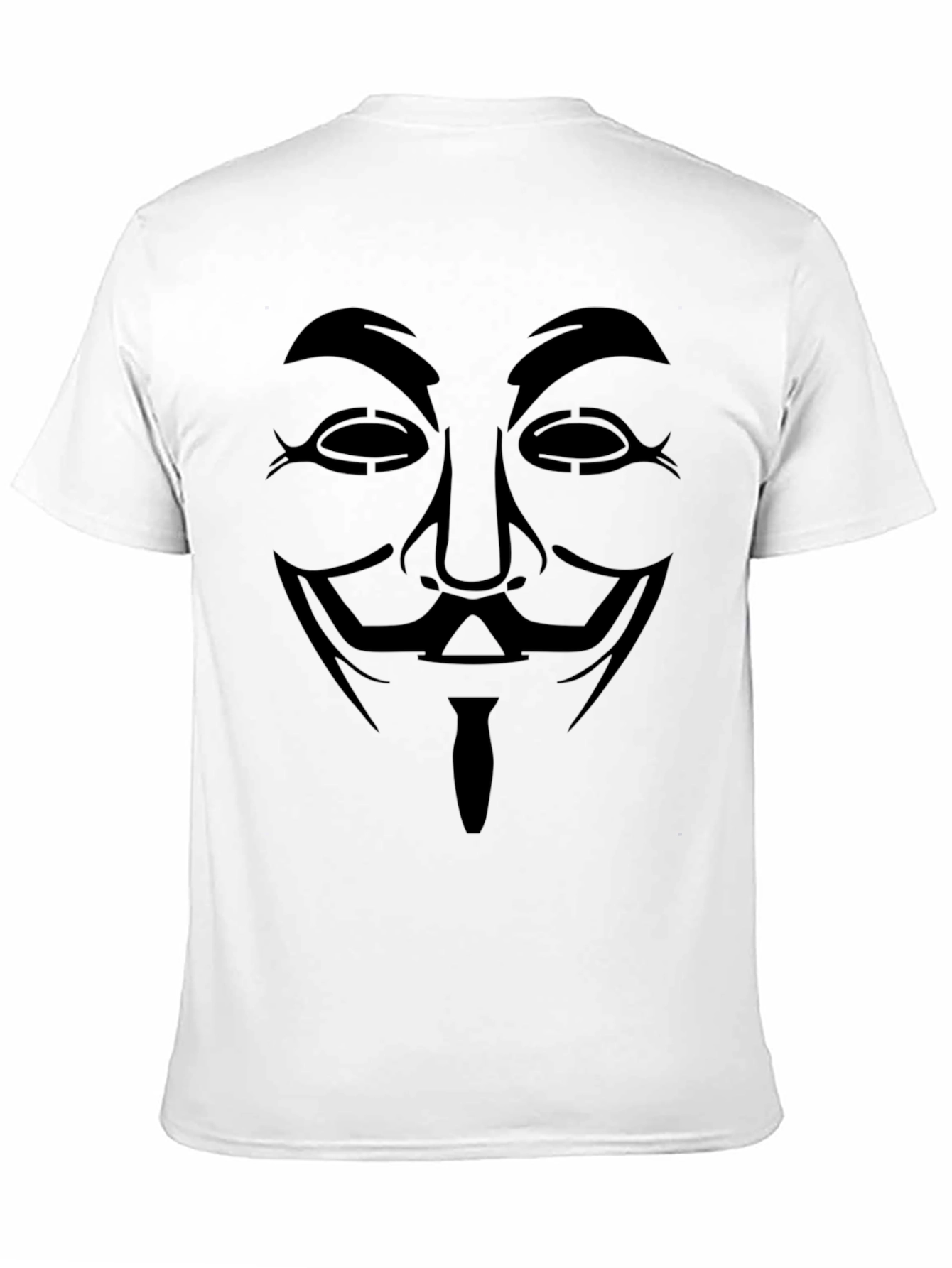 Black Anonymous Mask Graphic Tee - Black Cotton Blend T-Shirt view 11