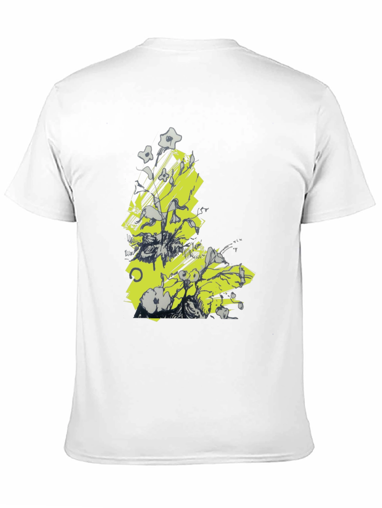 Black Abstract Graphic Tee - Black Cotton T-Shirt view 11