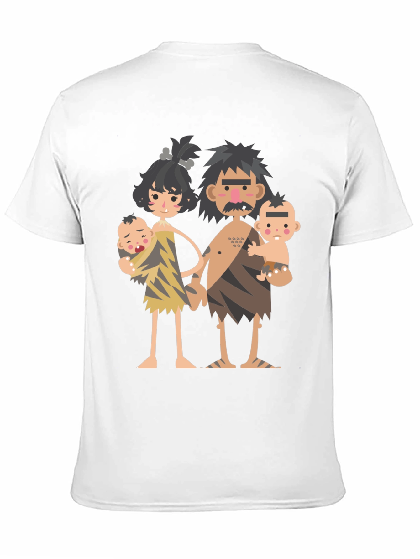 Black Cartoon Caveman Family Graphic T-Shirt view 11