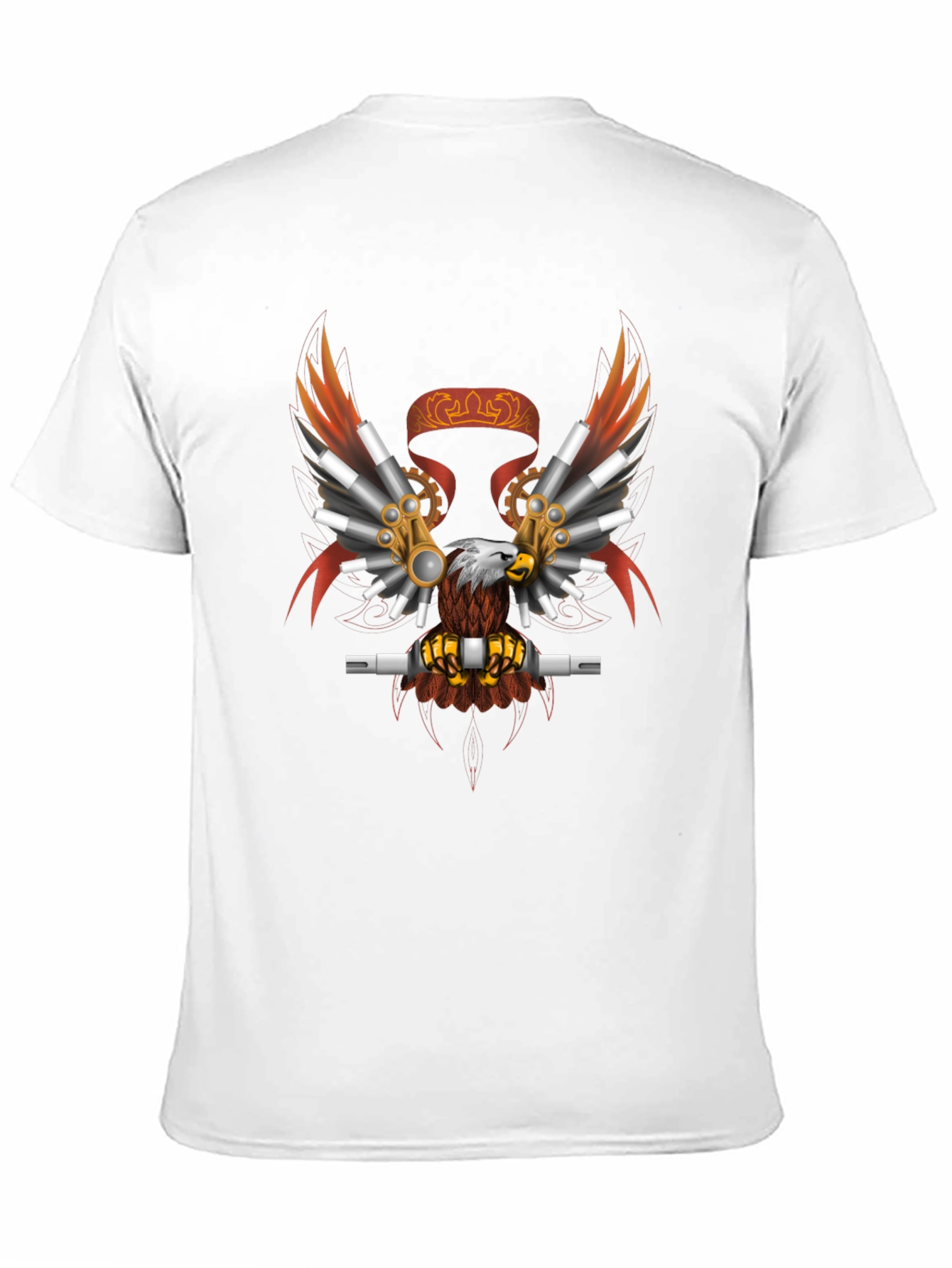 Black Steampunk Eagle Graphic Tee - Black Cotton Blend view 11