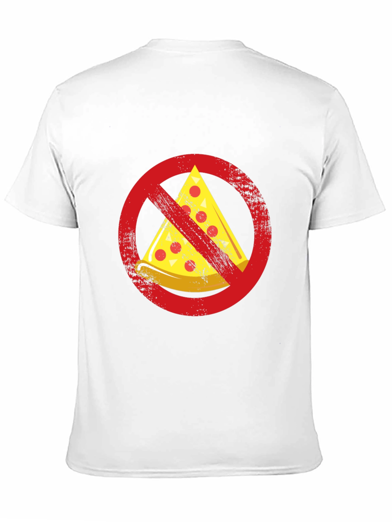 Black No Pizza Zone Graphic Tee - Funny Foodie Shirt view 11