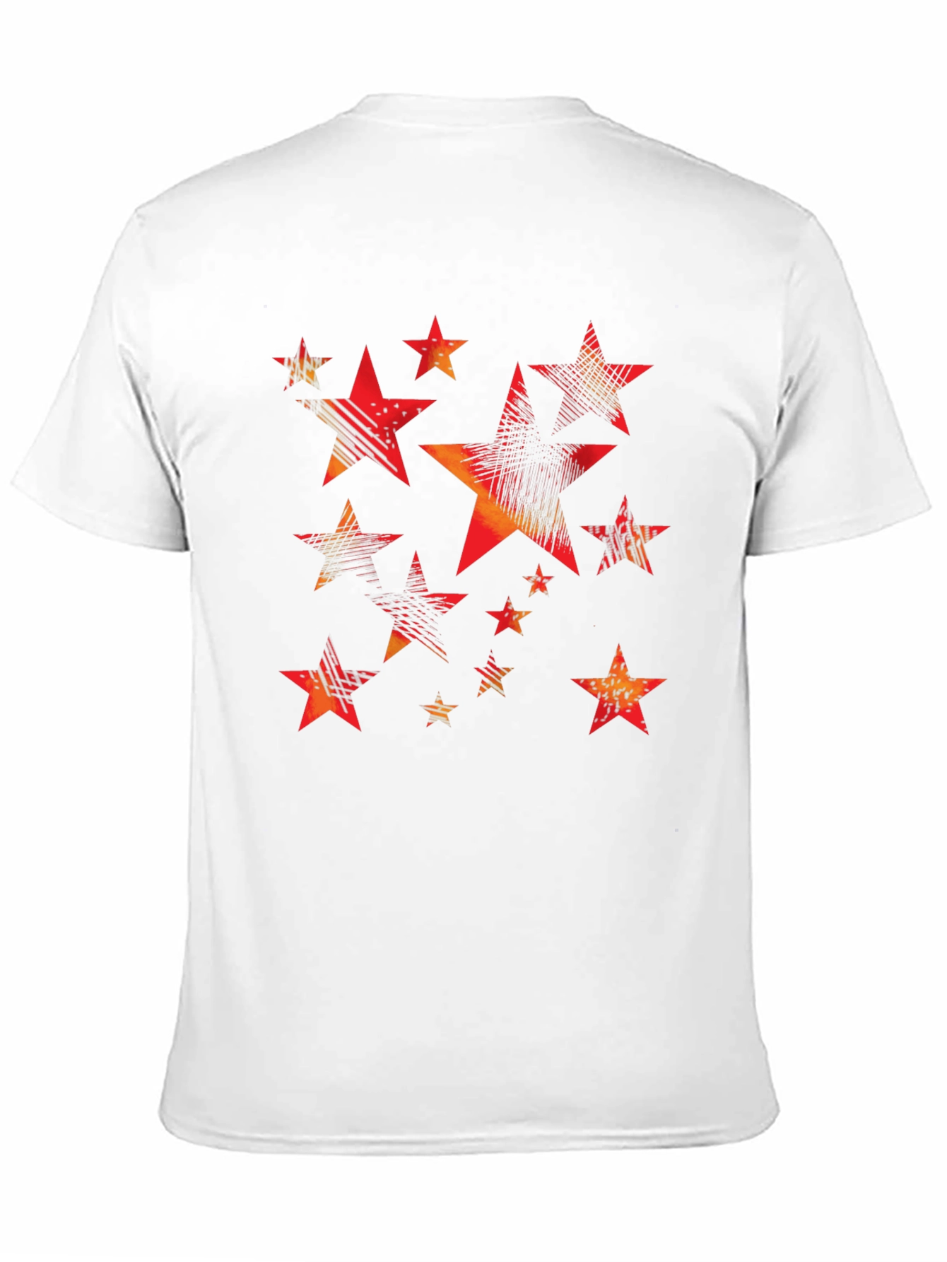 Black Stylish Star Pattern Black T-Shirt for Men view 11