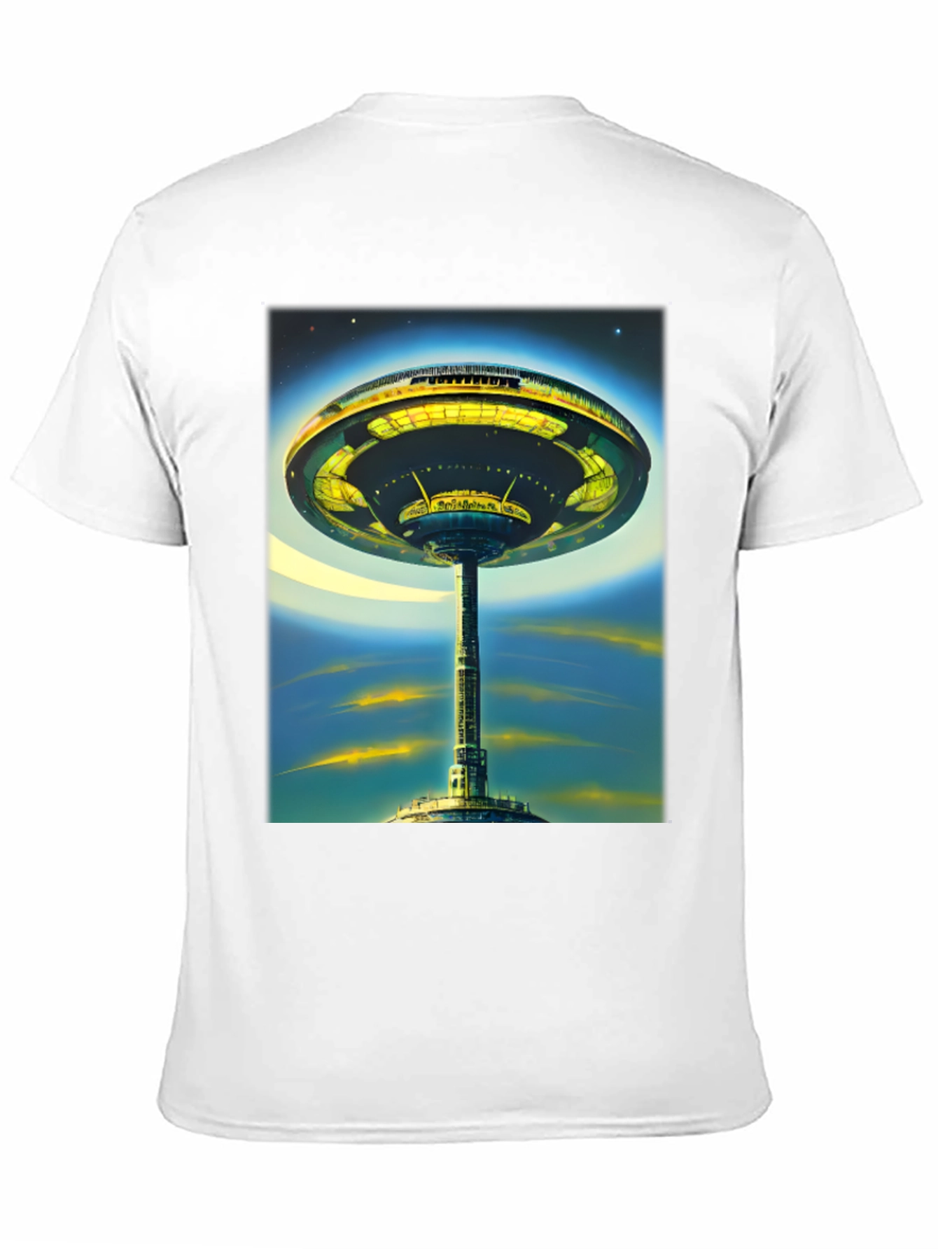 Black Futuristic Cityscape Graphic Tee - Sci-Fi Style view 11