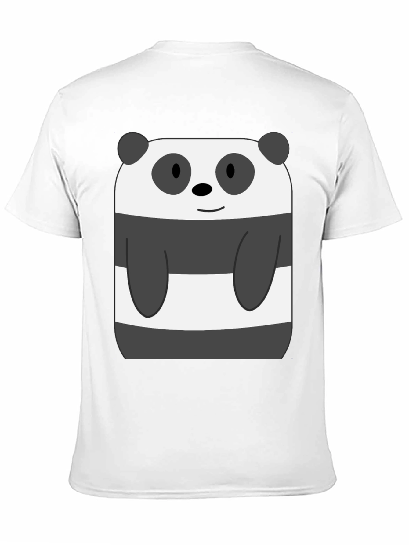 Black Cartoon Panda Bear Graphic Black T-Shirt view 11
