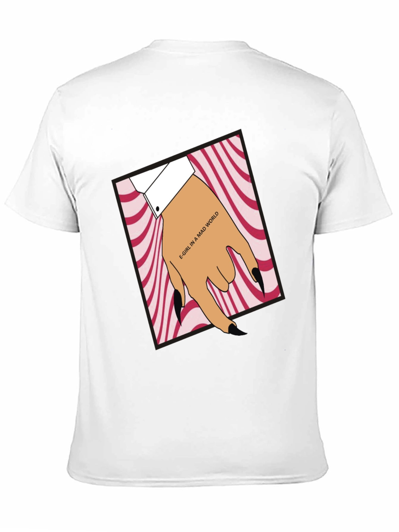 Black E-Girl in a Mad World Black T-Shirt view 11