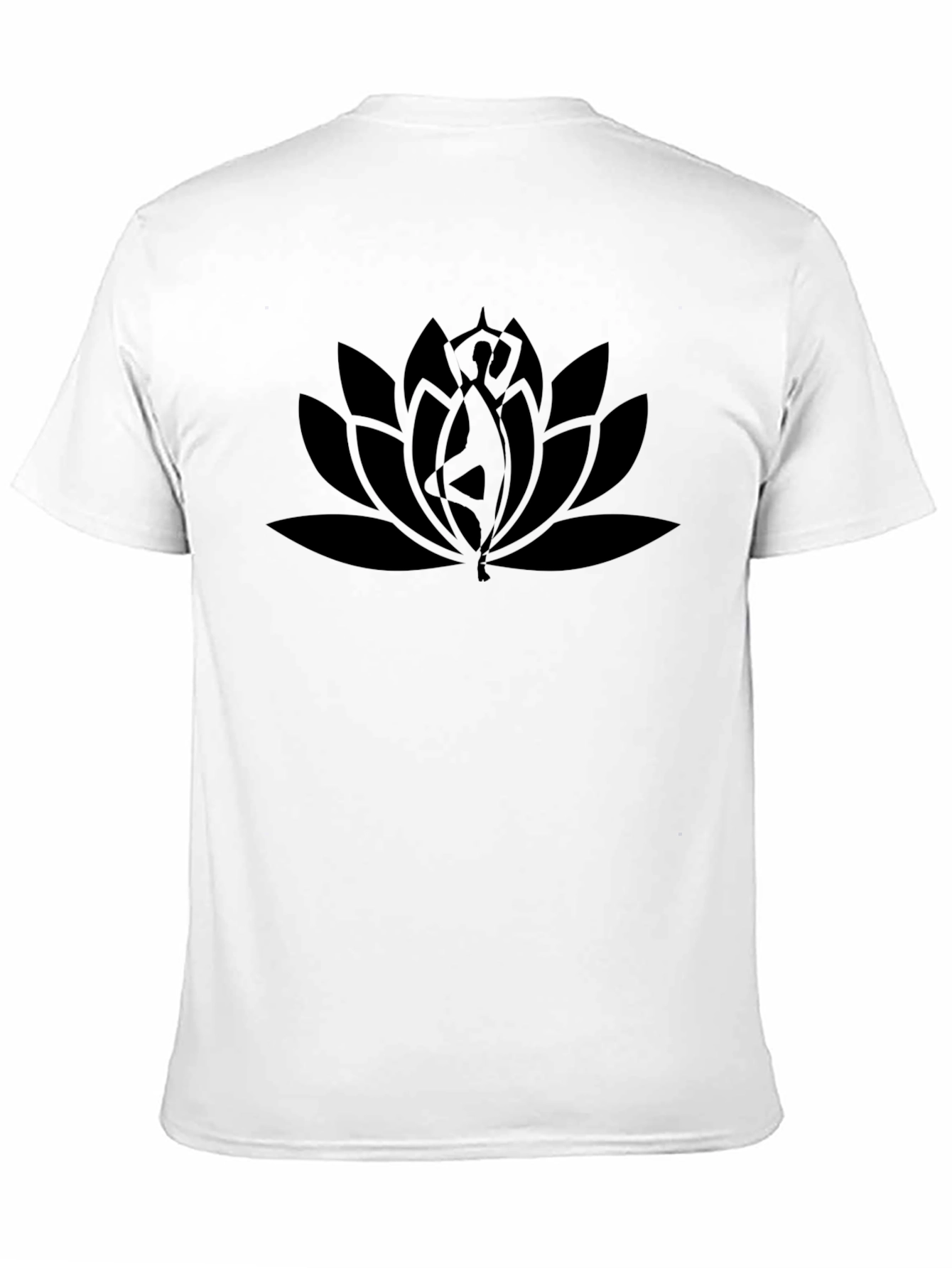 Black Lotus Yoga Graphic Tee - Black Cotton Blend view 11