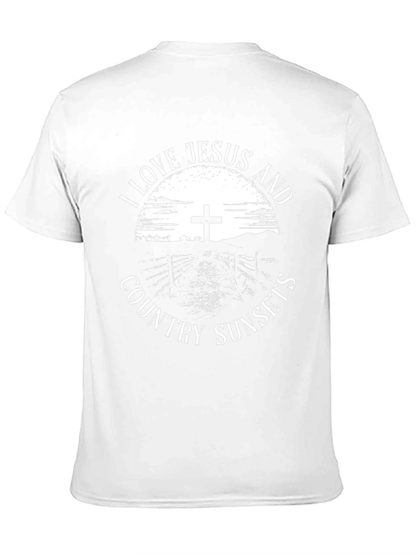 Black I Love Jesus and Country Sunsets Graphic Tee view 11