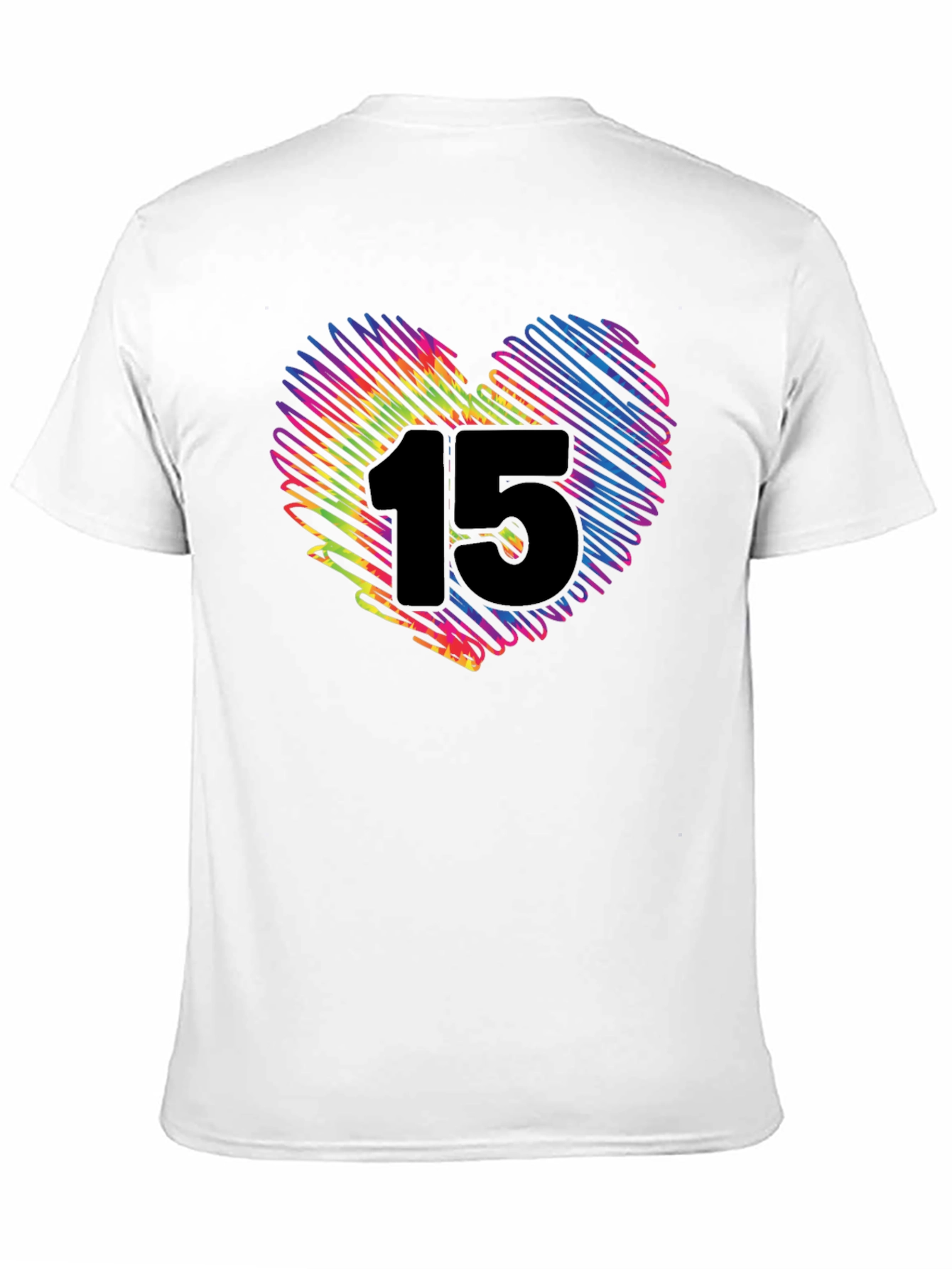 Black Rainbow Heart 15 T-Shirt - Black Cotton Blend view 11