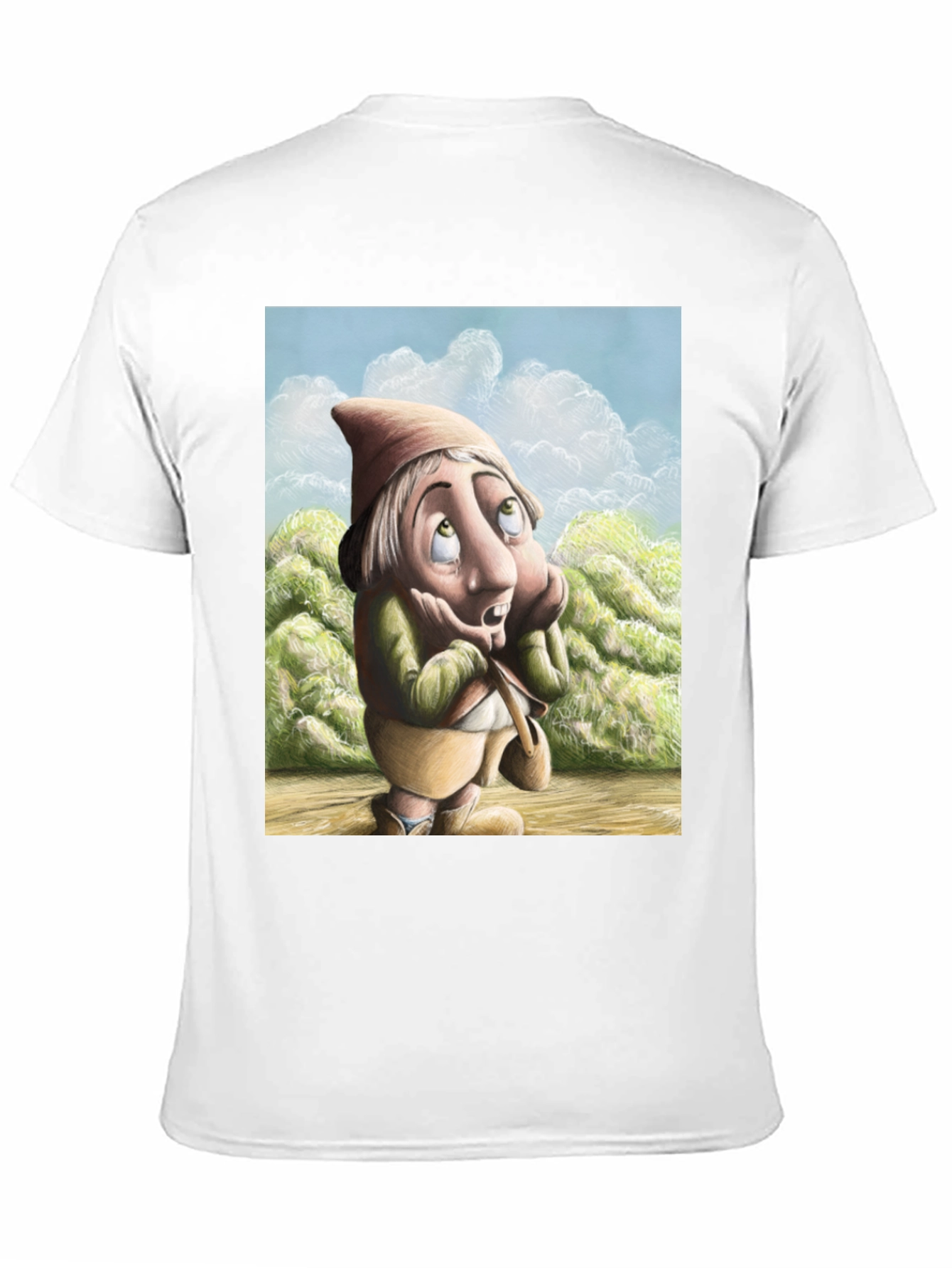 Black Whimsical Gnome T-Shirt - Unique Cartoon Design view 11