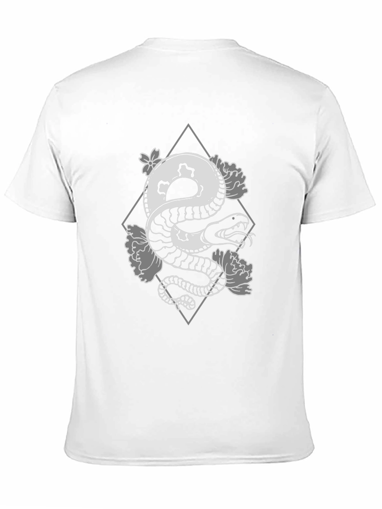 Black Snake & Floral Graphic Tee - Edgy Style view 11