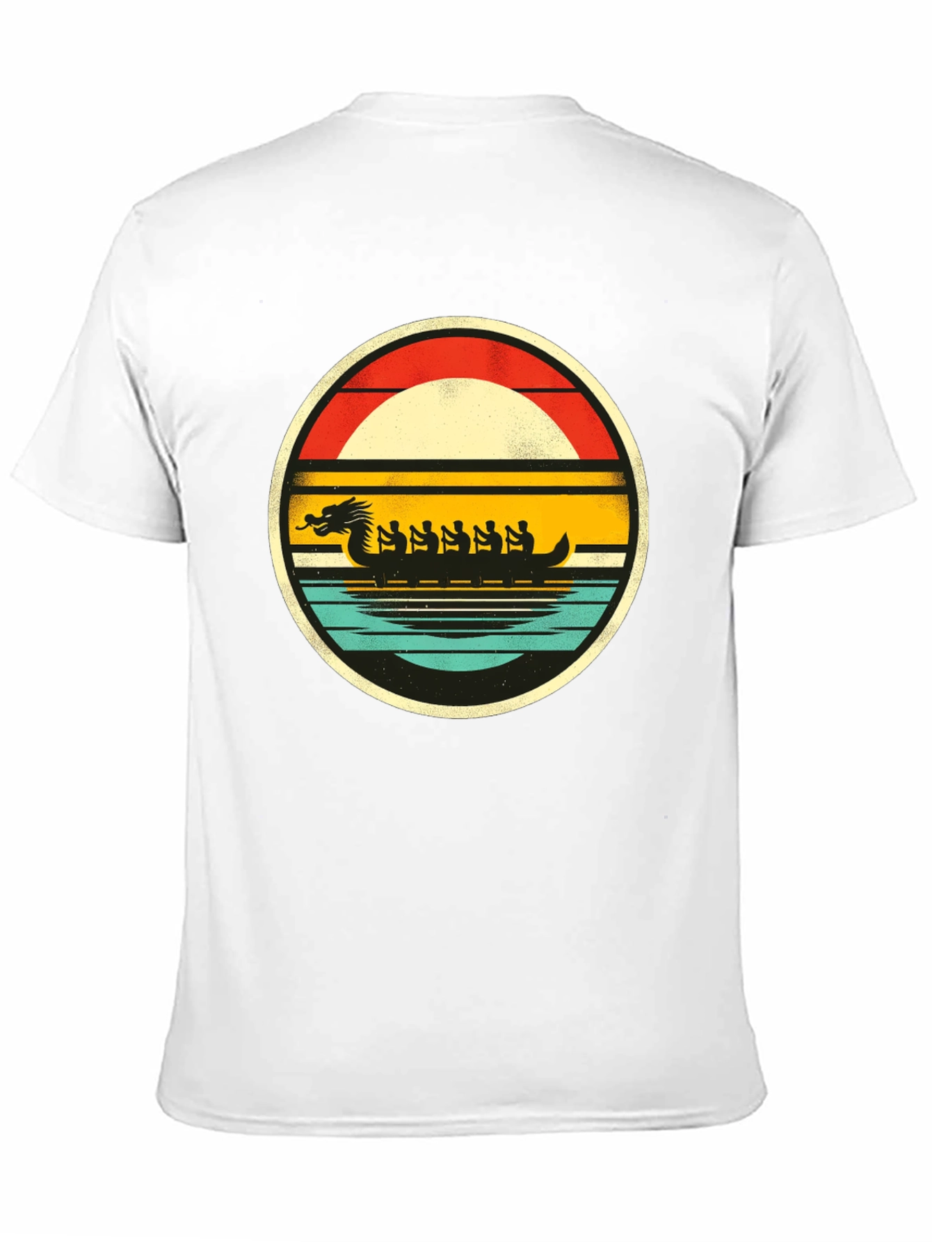 Black Dragon Boat Retro T-Shirt view 11