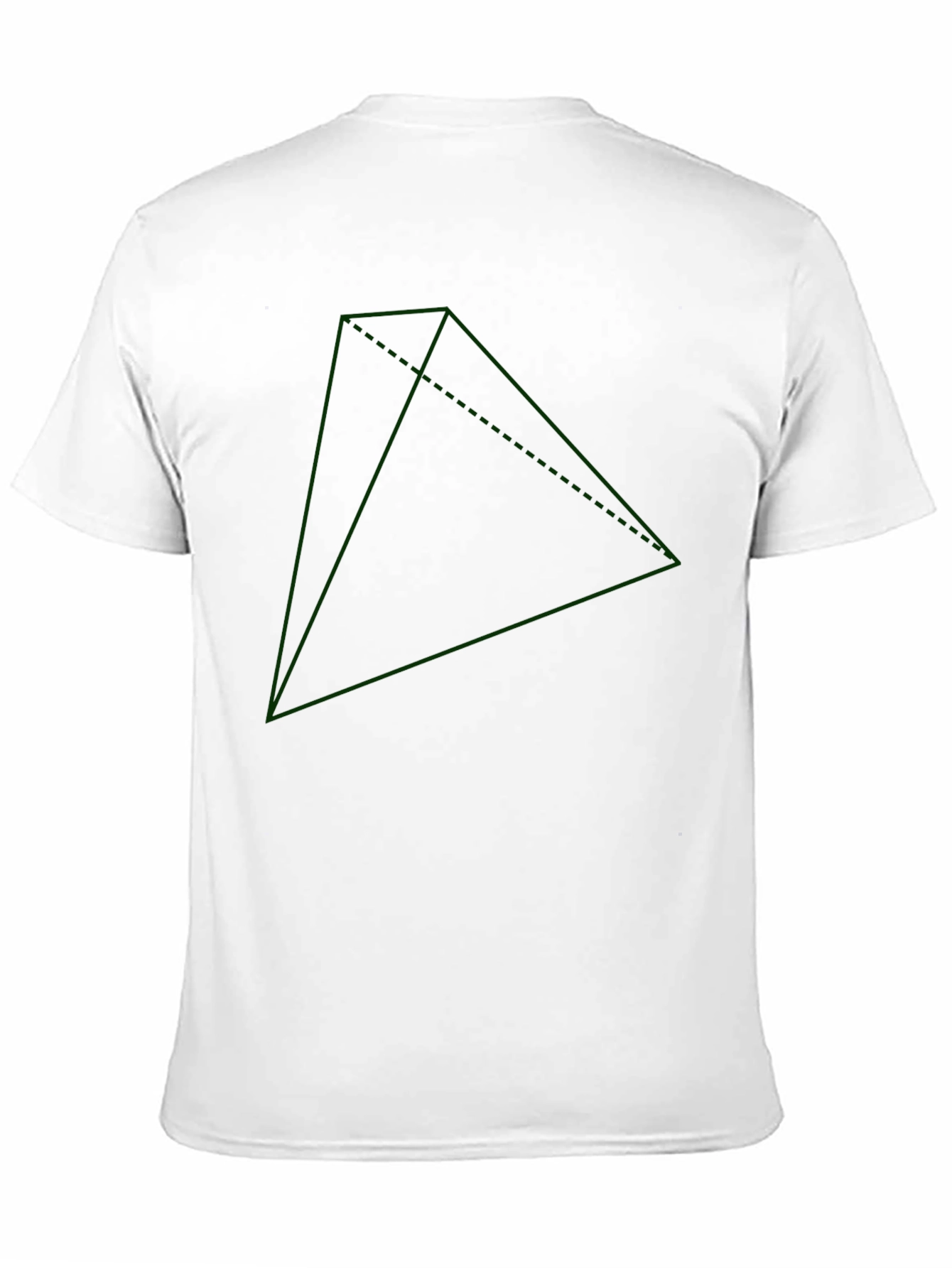Black Geometric Green Triangle Graphic Black T-Shirt view 11