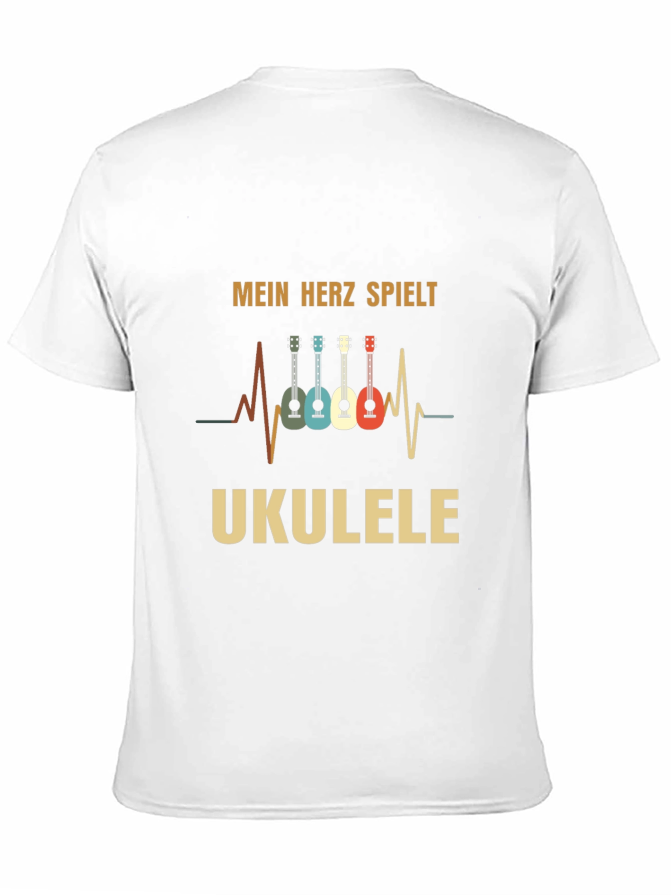 Black Mein Herz Spielt Ukulele Black T-Shirt view 11