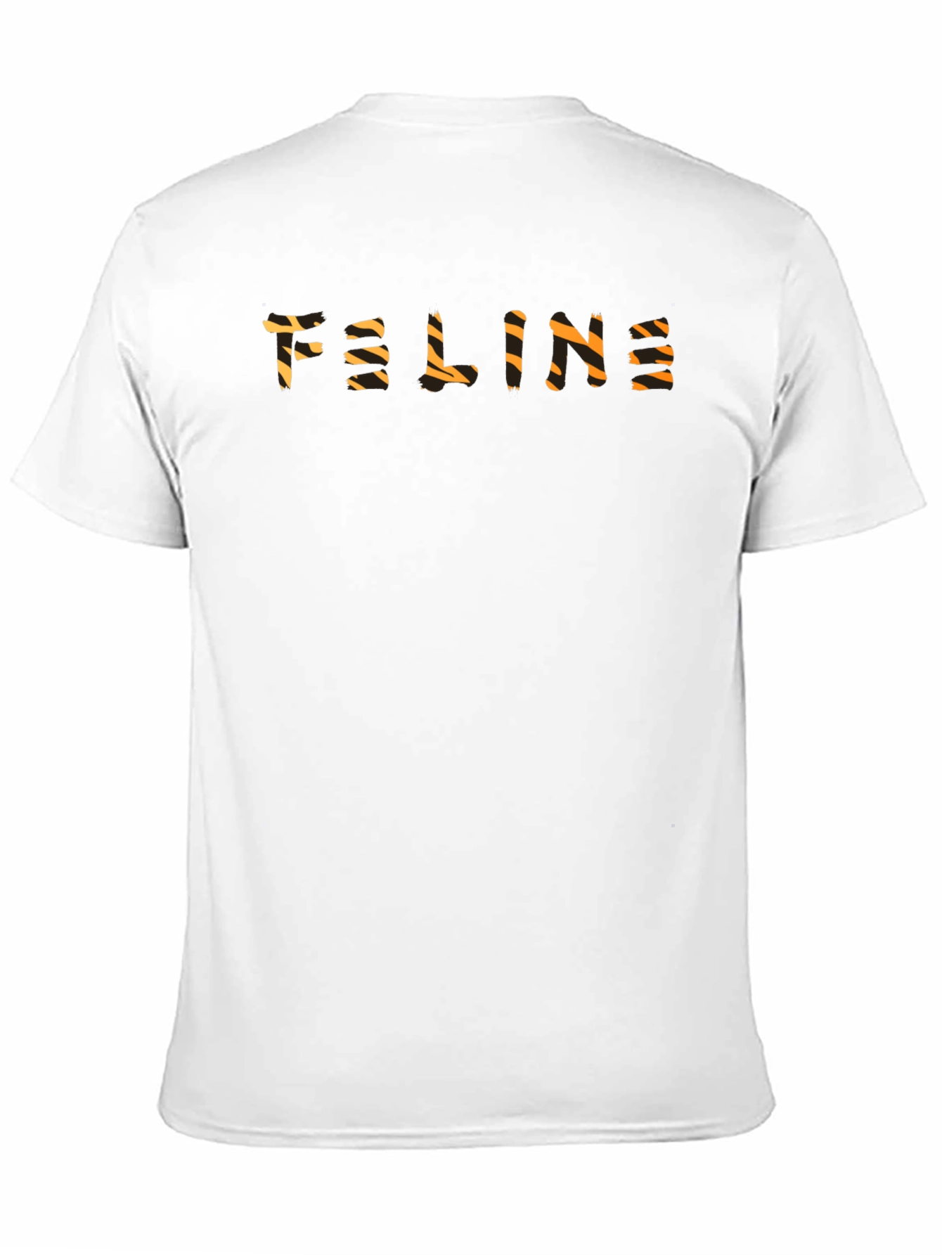 Black Stylish Black Tee - 'Feline' Tiger Stripe Print view 11