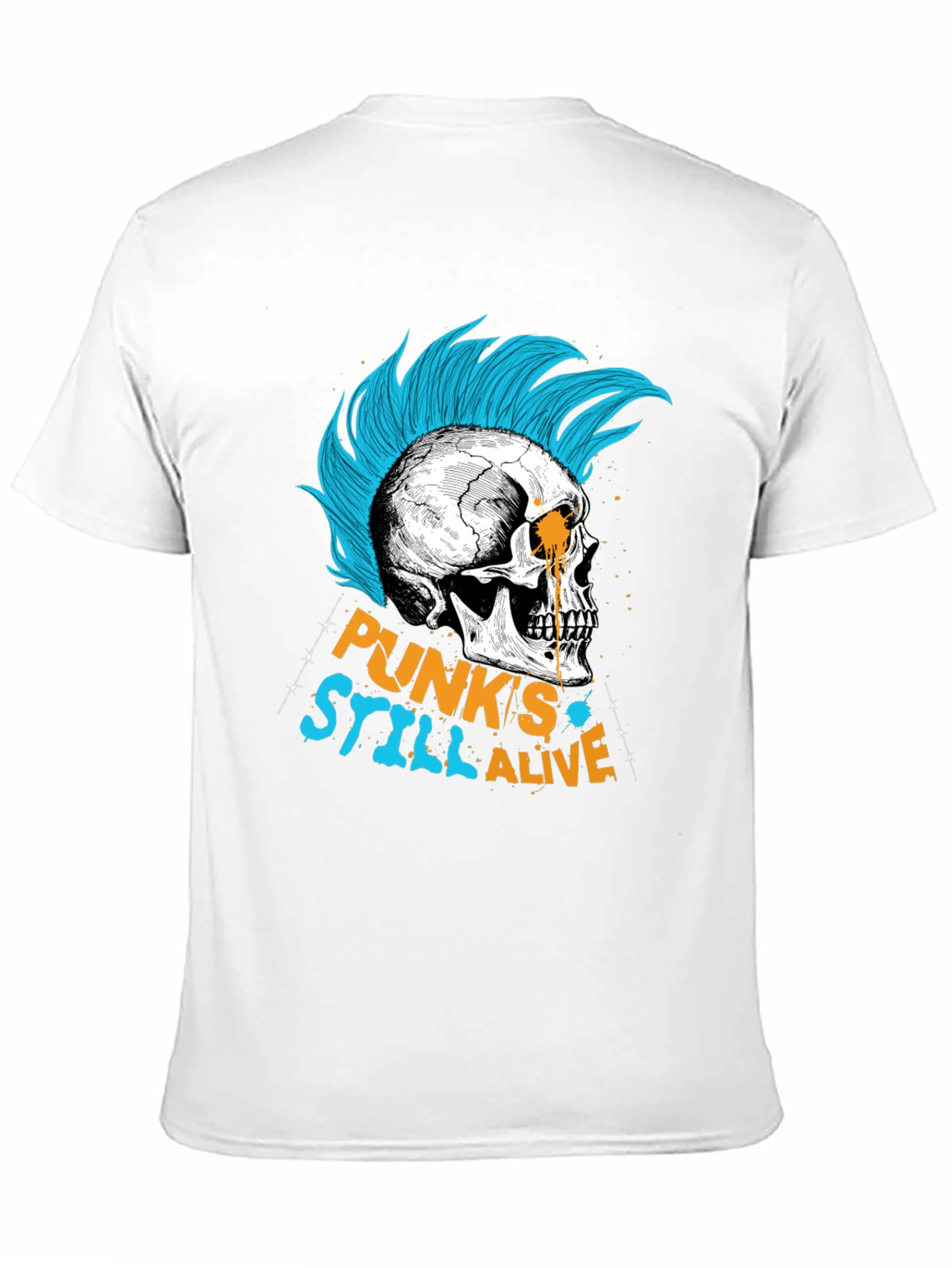 Black Punk's Still Alive Graphic Tee - Skull Design view 11