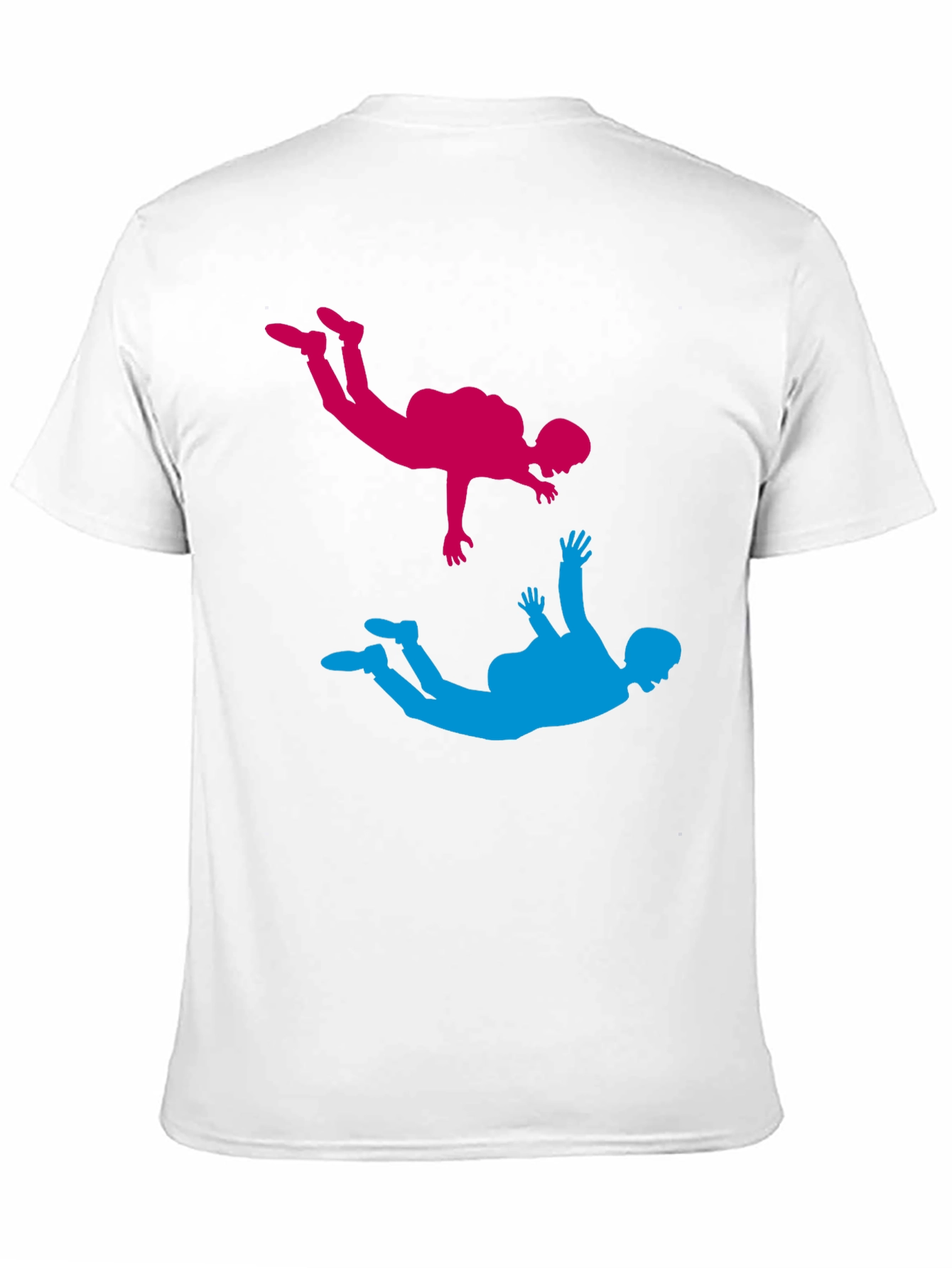 Black Skydiving Silhouette Graphic Tee - Black Cotton Blend view 11