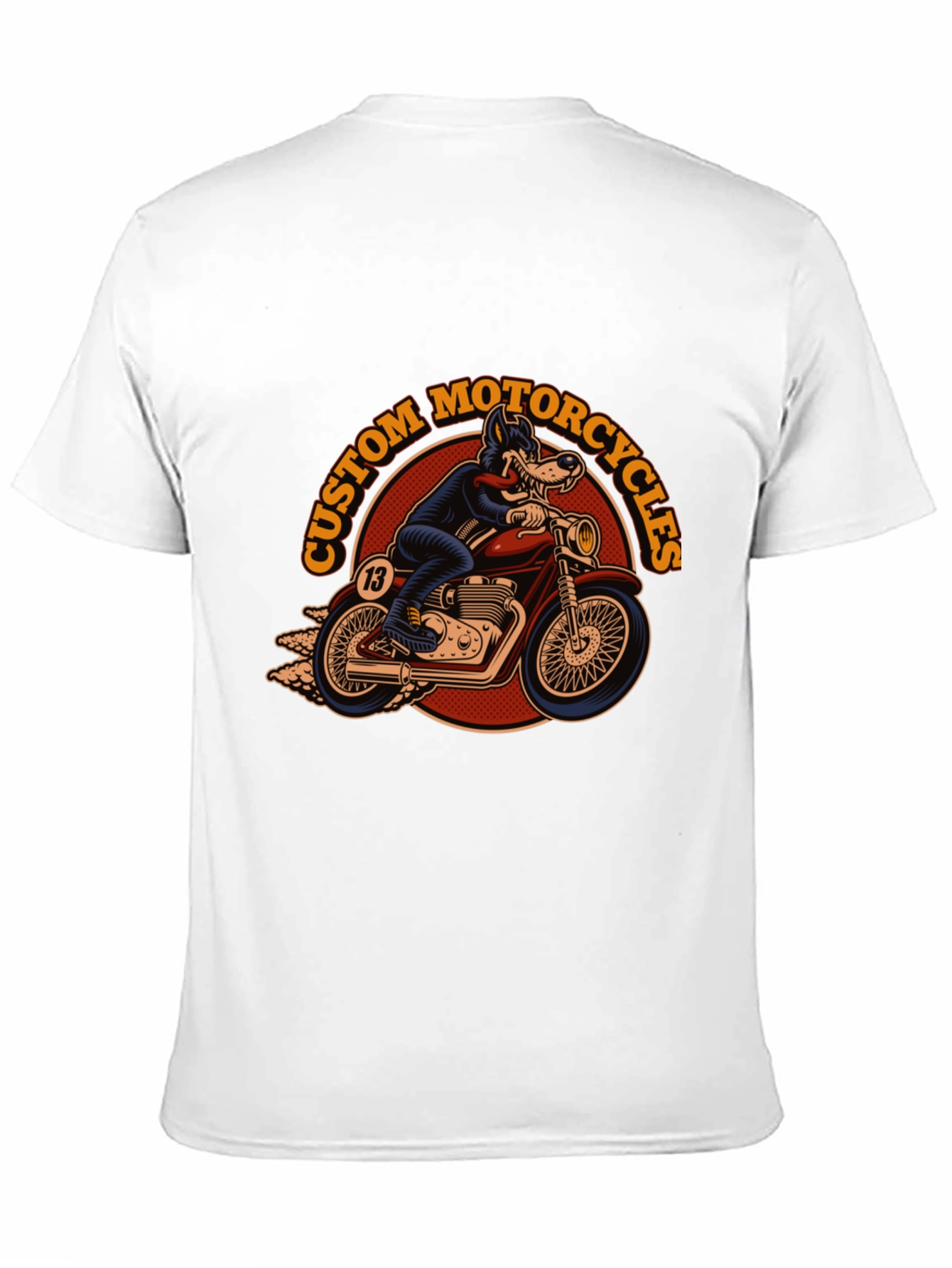 Custom Motorcycles Wolf Rider Black T-Shirt - 11