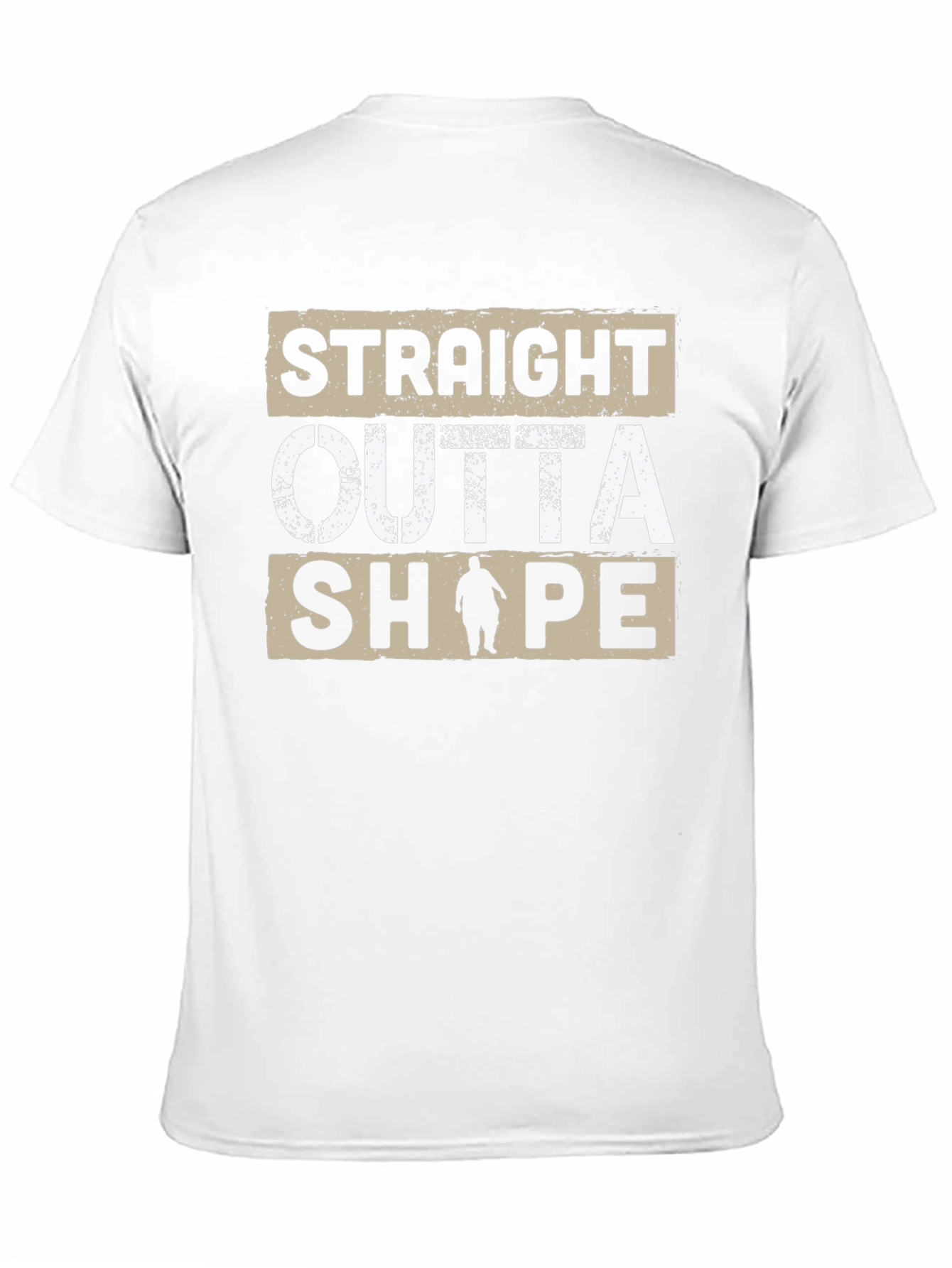 Black Straight Outta Shape T-Shirt - Funny Graphic Tee view 11