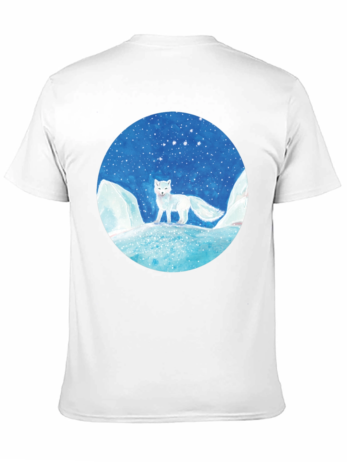 Black Arctic Fox Graphic Tee - Unisex Black T-Shirt view 11