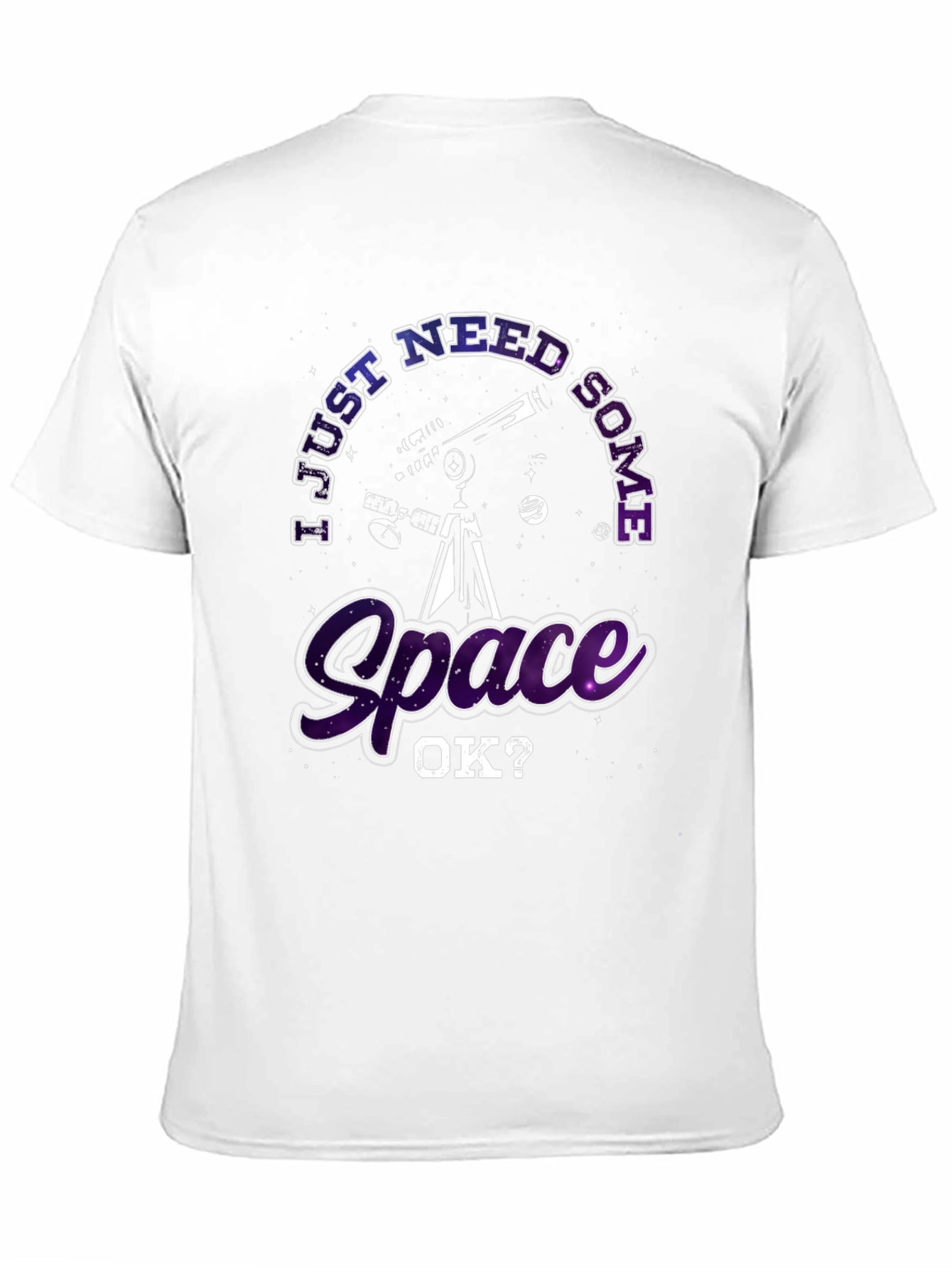 Black I Just Need Some Space Black T-Shirt view 11