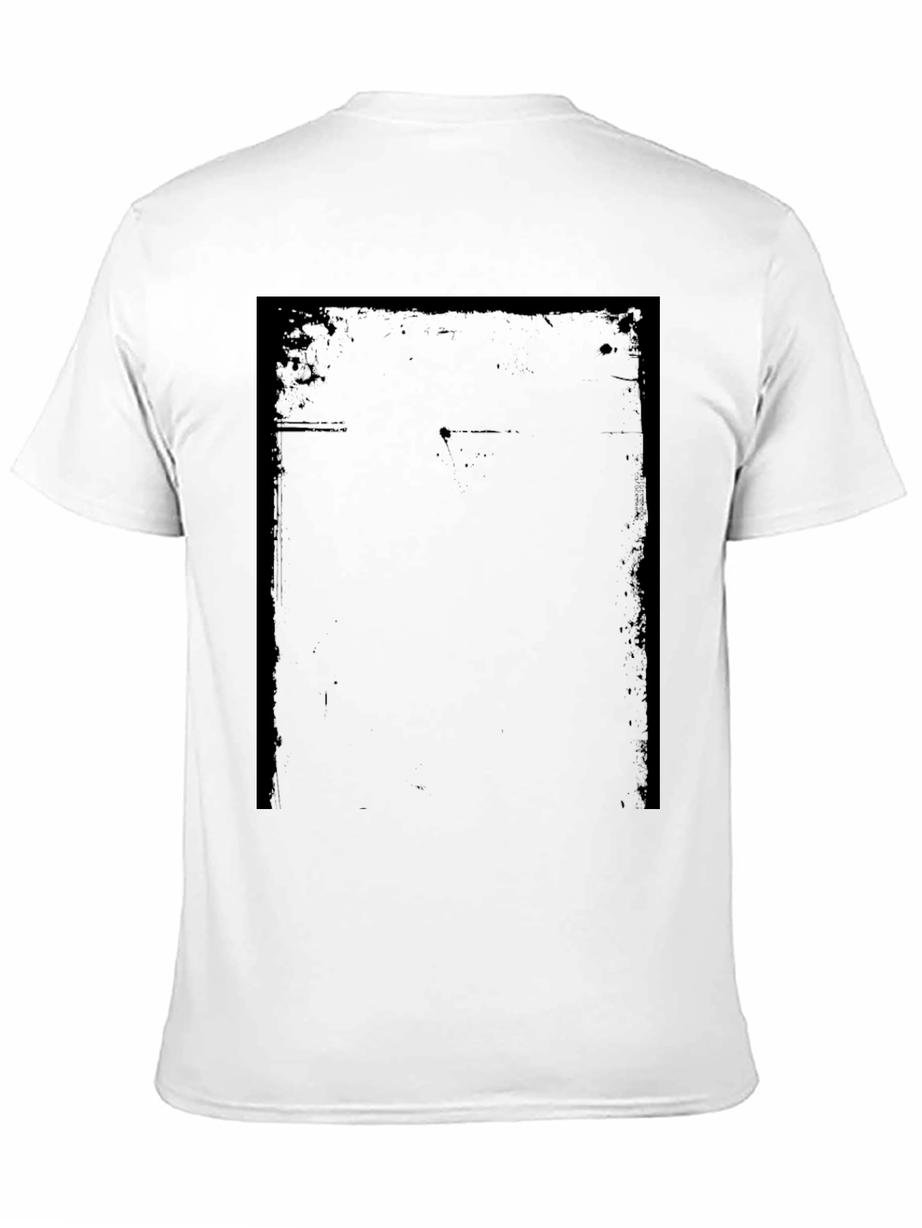 Black Men's Black Graphic Tee - Distressed Frame Design view 11