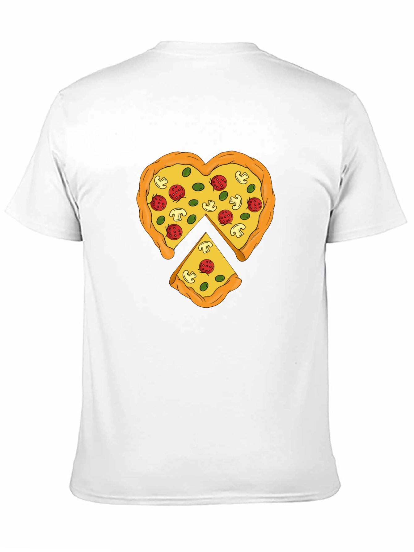 Black Pizza Heart Graphic Tee - Funny Food Lover T-Shirt view 11