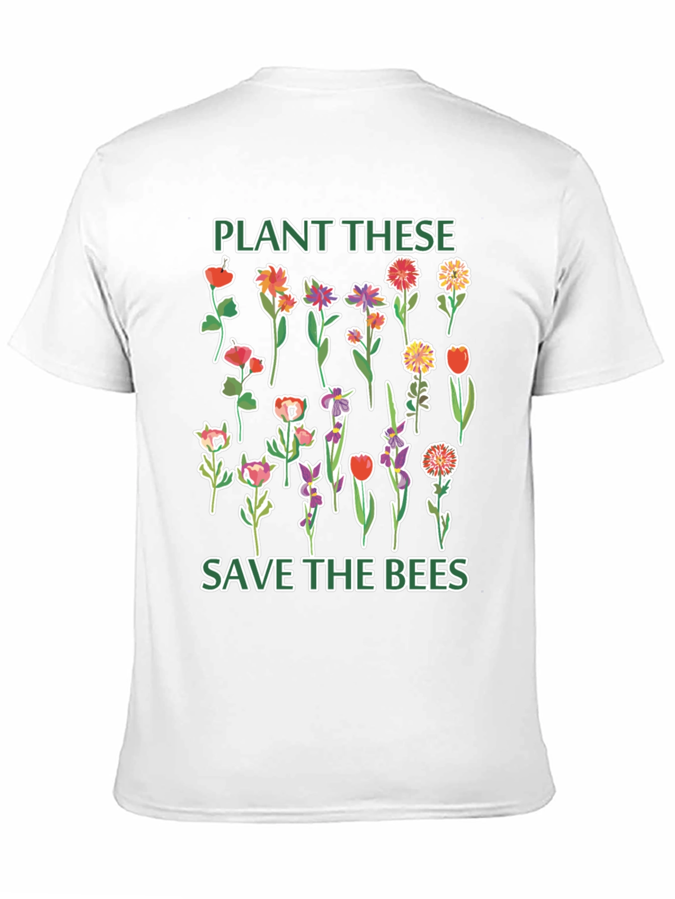 Black Plant These Save The Bees Graphic Tee view 11