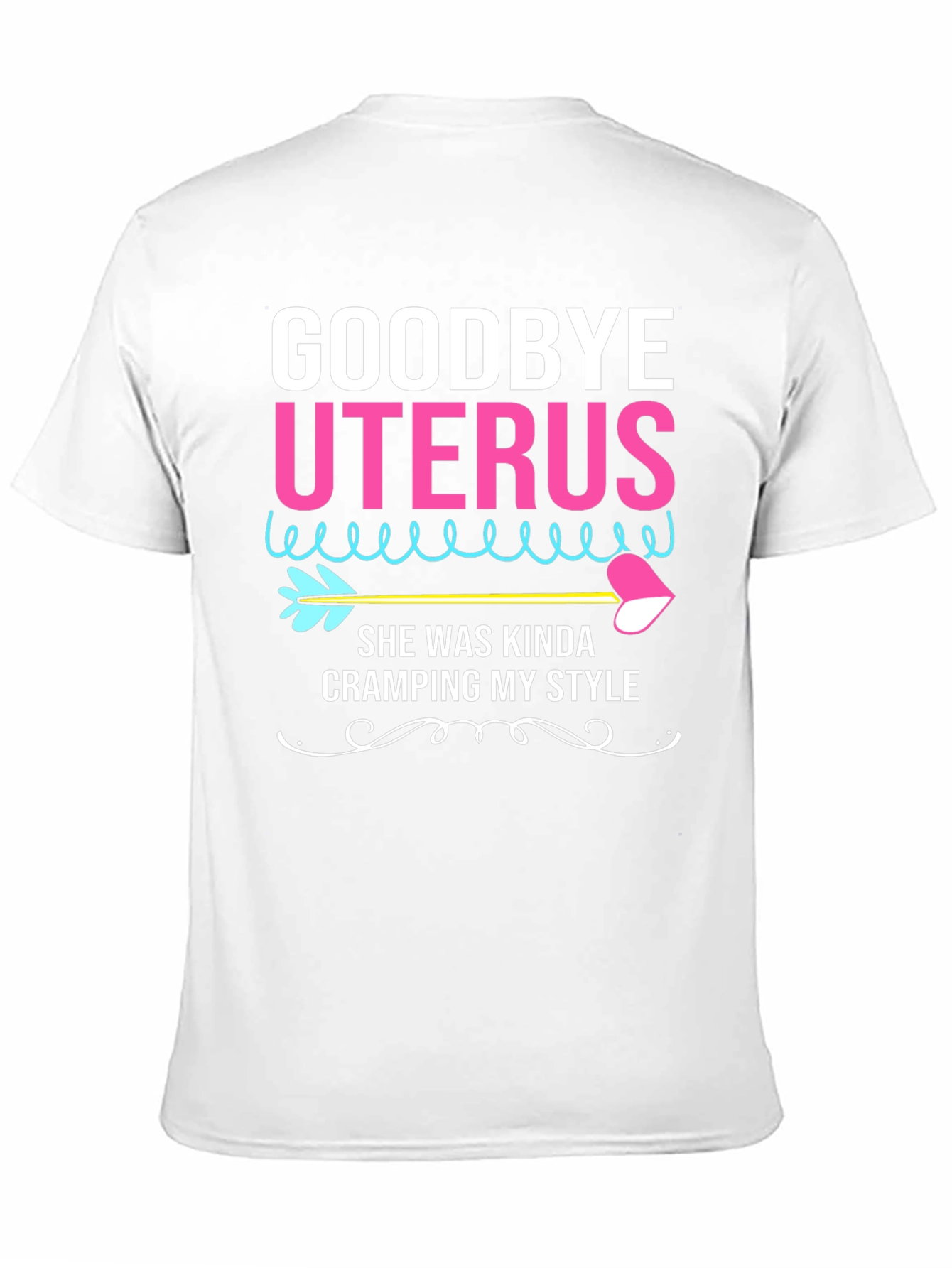 Black Goodbye Uterus Humor Graphic Tee view 11