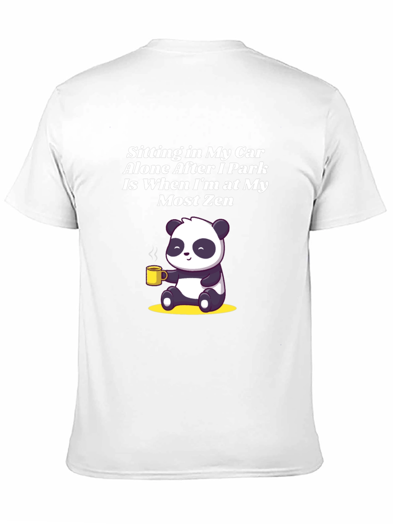 Black Zen Panda T-Shirt - Sitting in My Car view 11