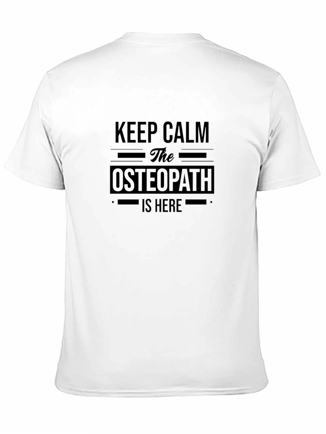 Black Keep Calm Osteopath T-Shirt - Black Cotton Tee view 11