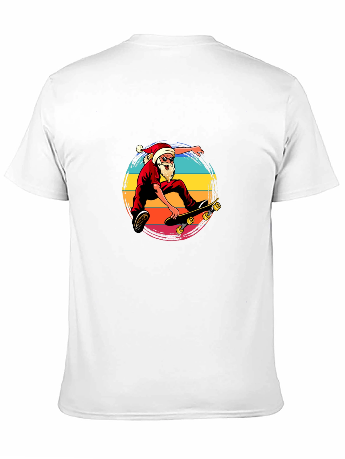 Black Skateboarding Santa T-Shirt view 11