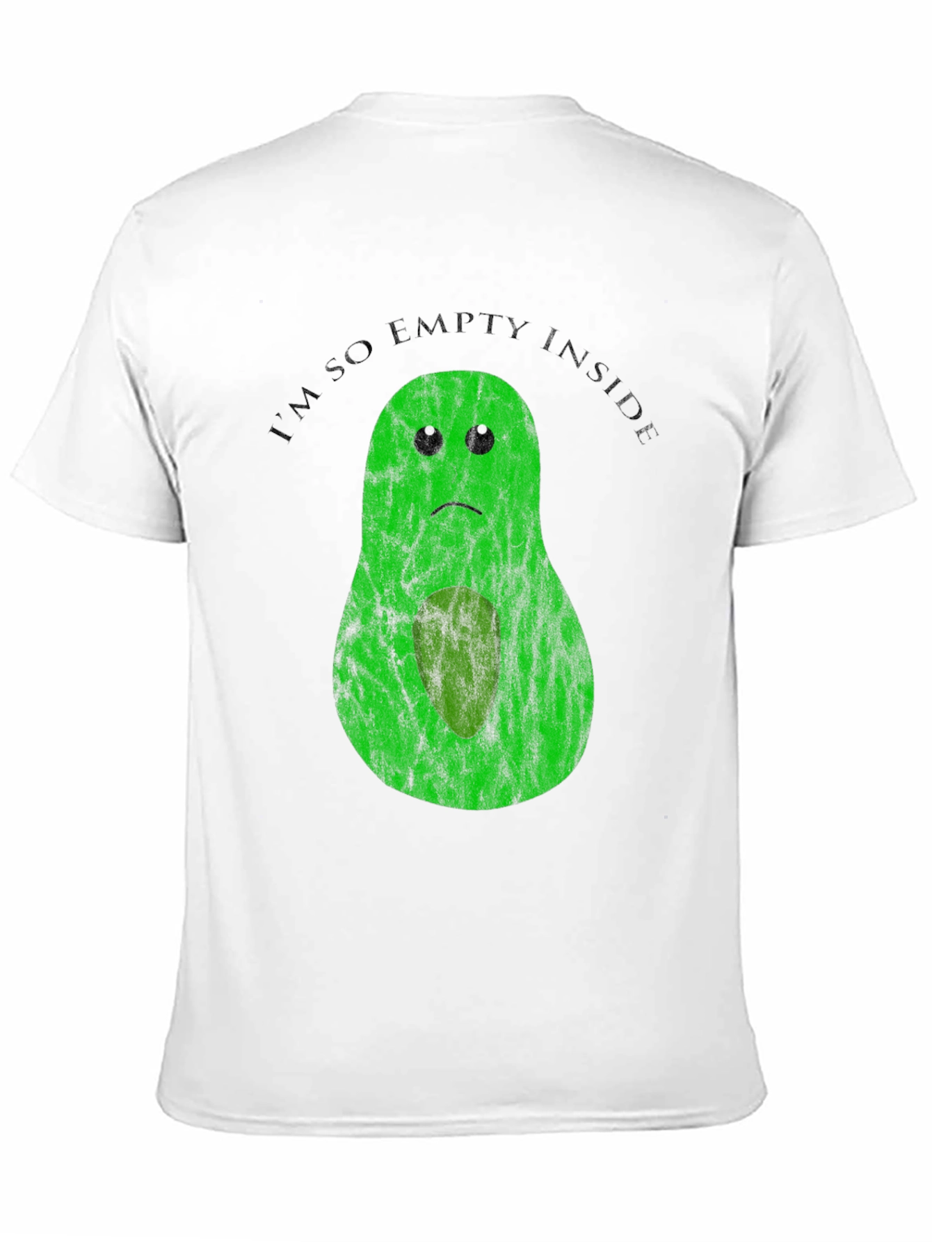 Black Sad Avocado T-Shirt - Empty Inside Graphic Tee view 11