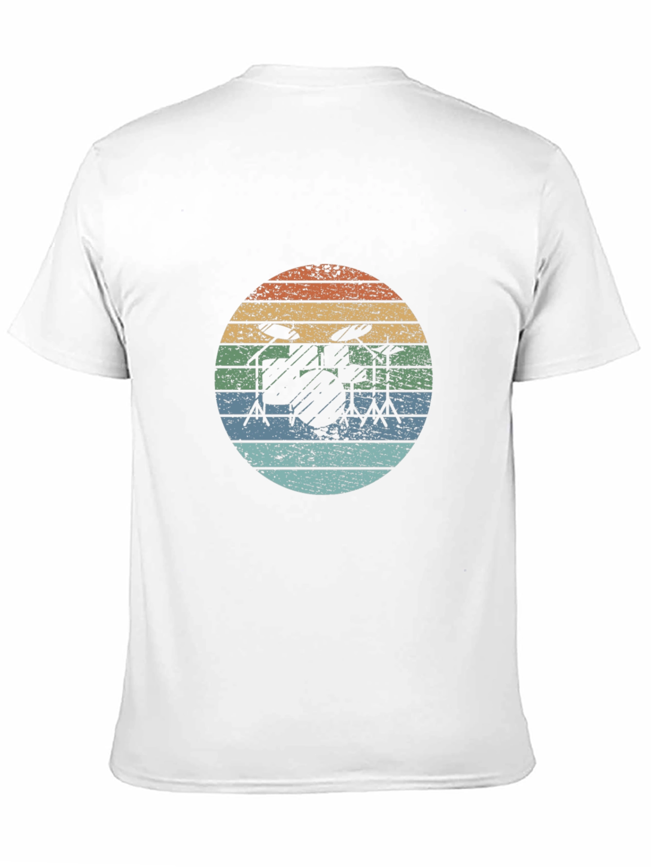 Black Vintage Drum Set T-Shirt - Retro Sunset Band Tee view 11