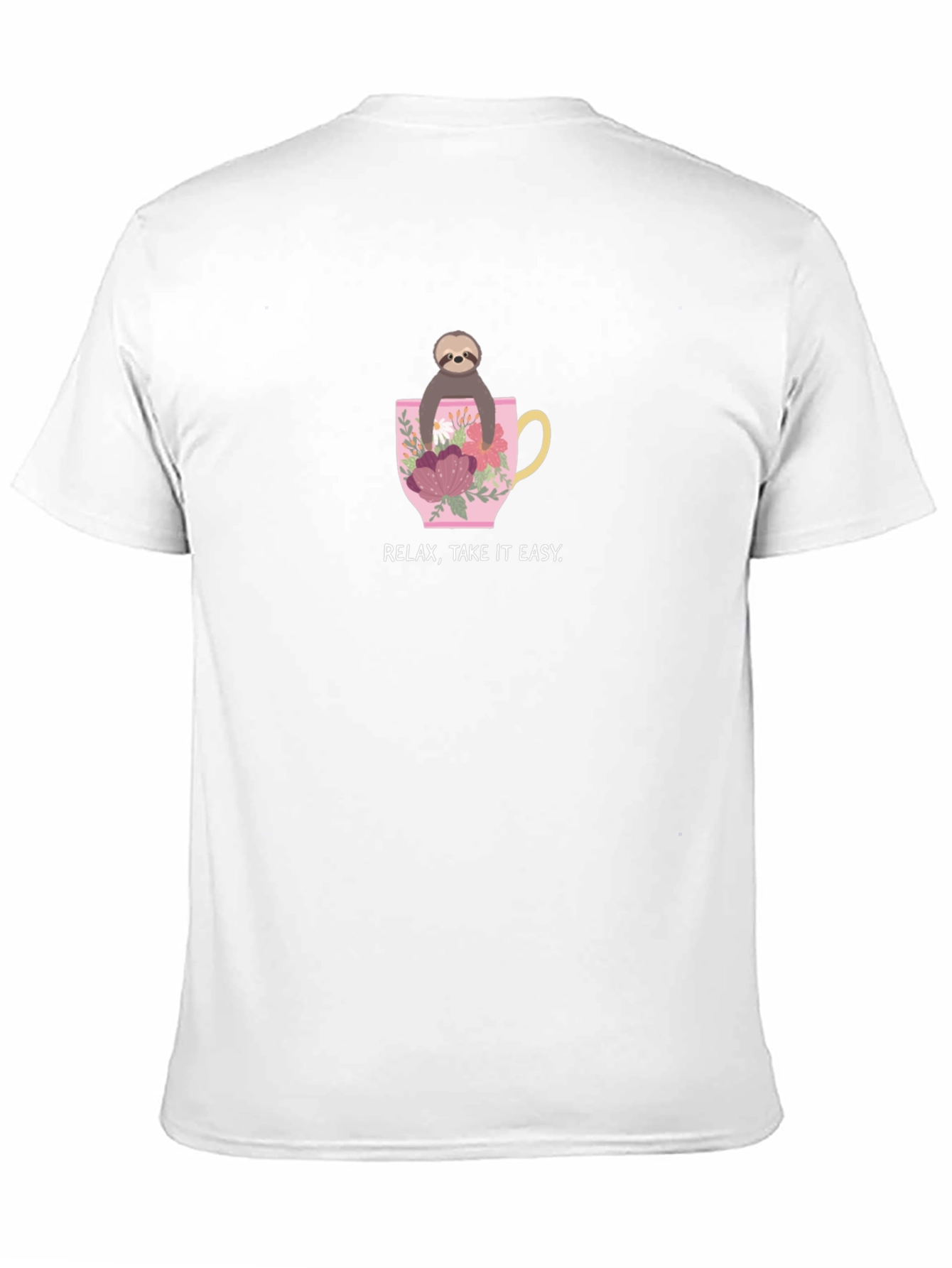 Black Relax, Take it Easy Sloth in Teacup Black T-Shirt view 11