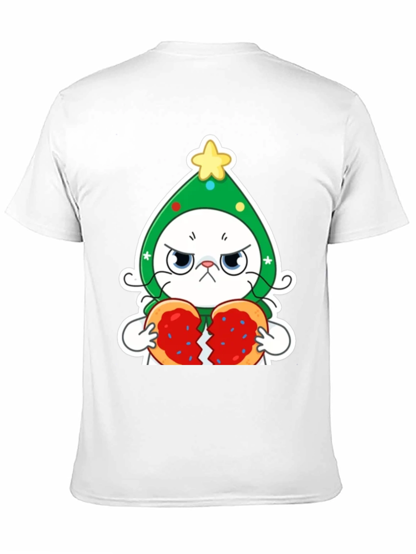 Black Grumpy Christmas Cat Unisex T-Shirt view 11