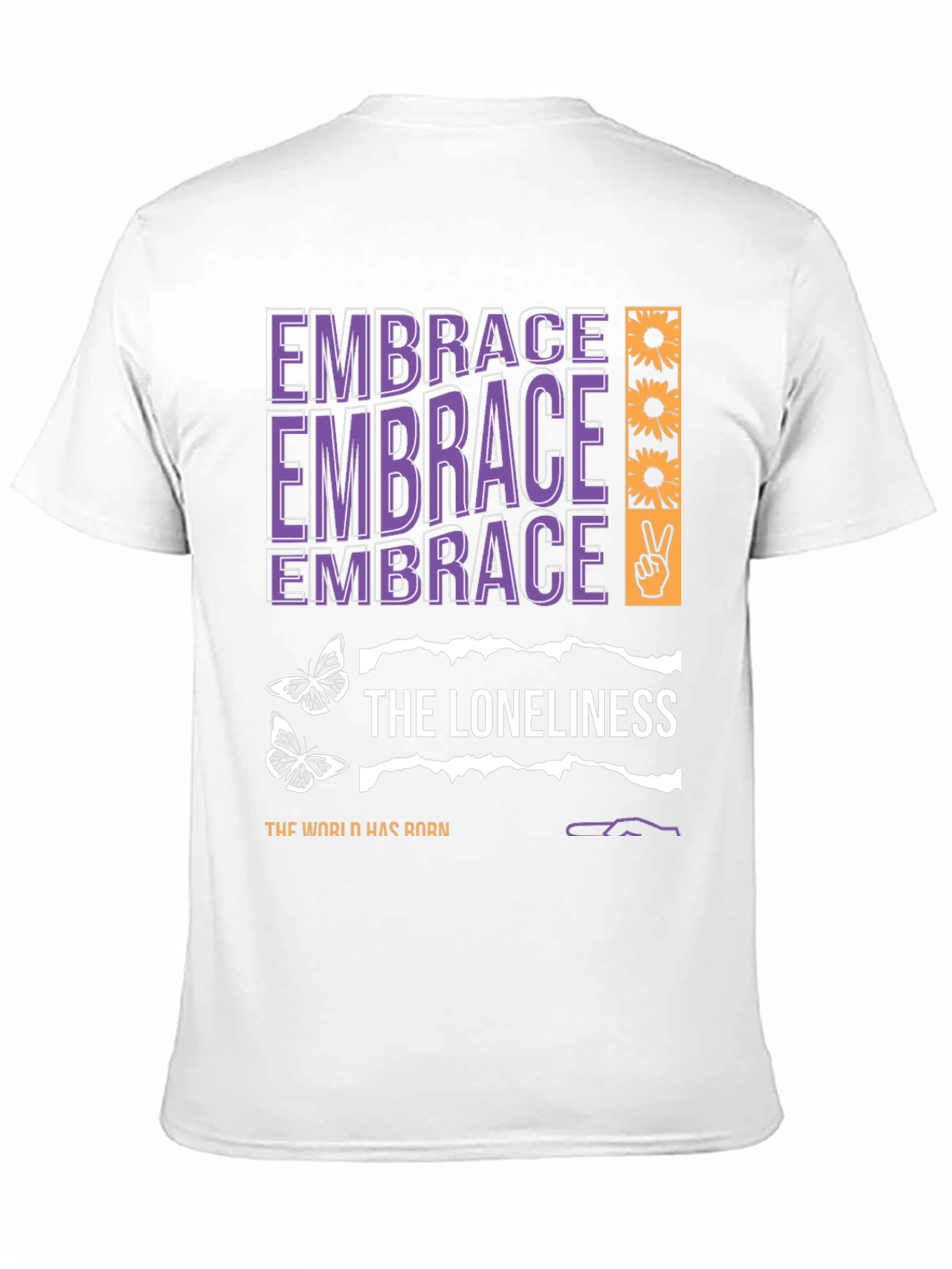 Black Embrace Loneliness Graphic Tee view 11