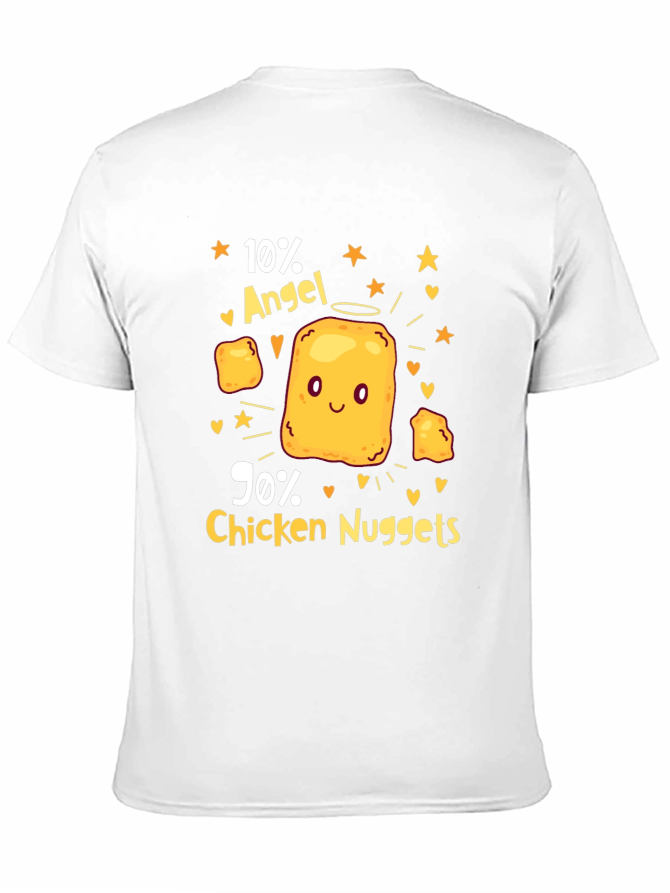 Black Funny 10% Angel 90% Chicken Nuggets Black T-Shirt view 11
