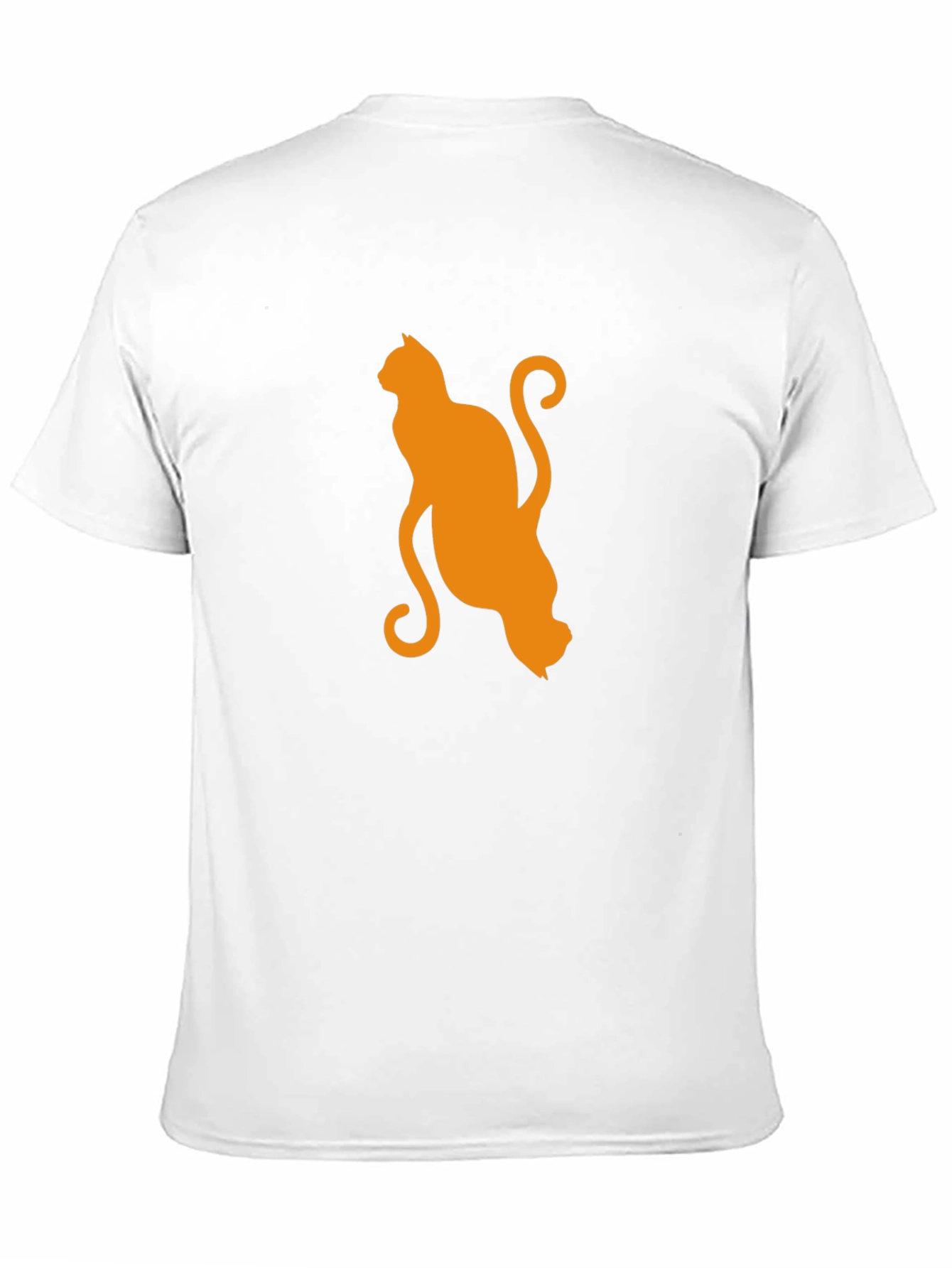 Black Orange Cat Silhouette Black T-Shirt view 11