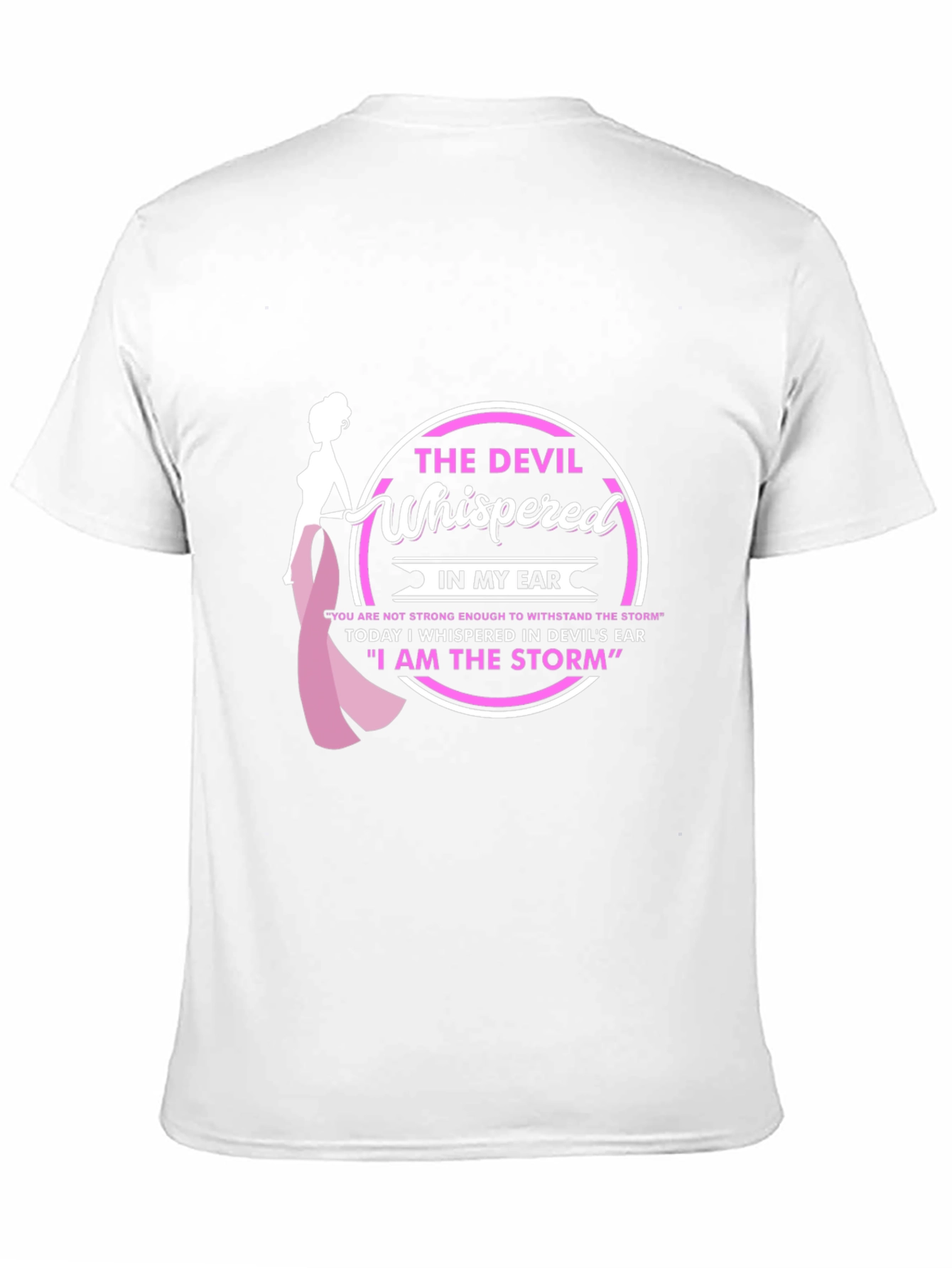 Black The Devil Whispered T-Shirt - Breast Cancer Awareness view 11
