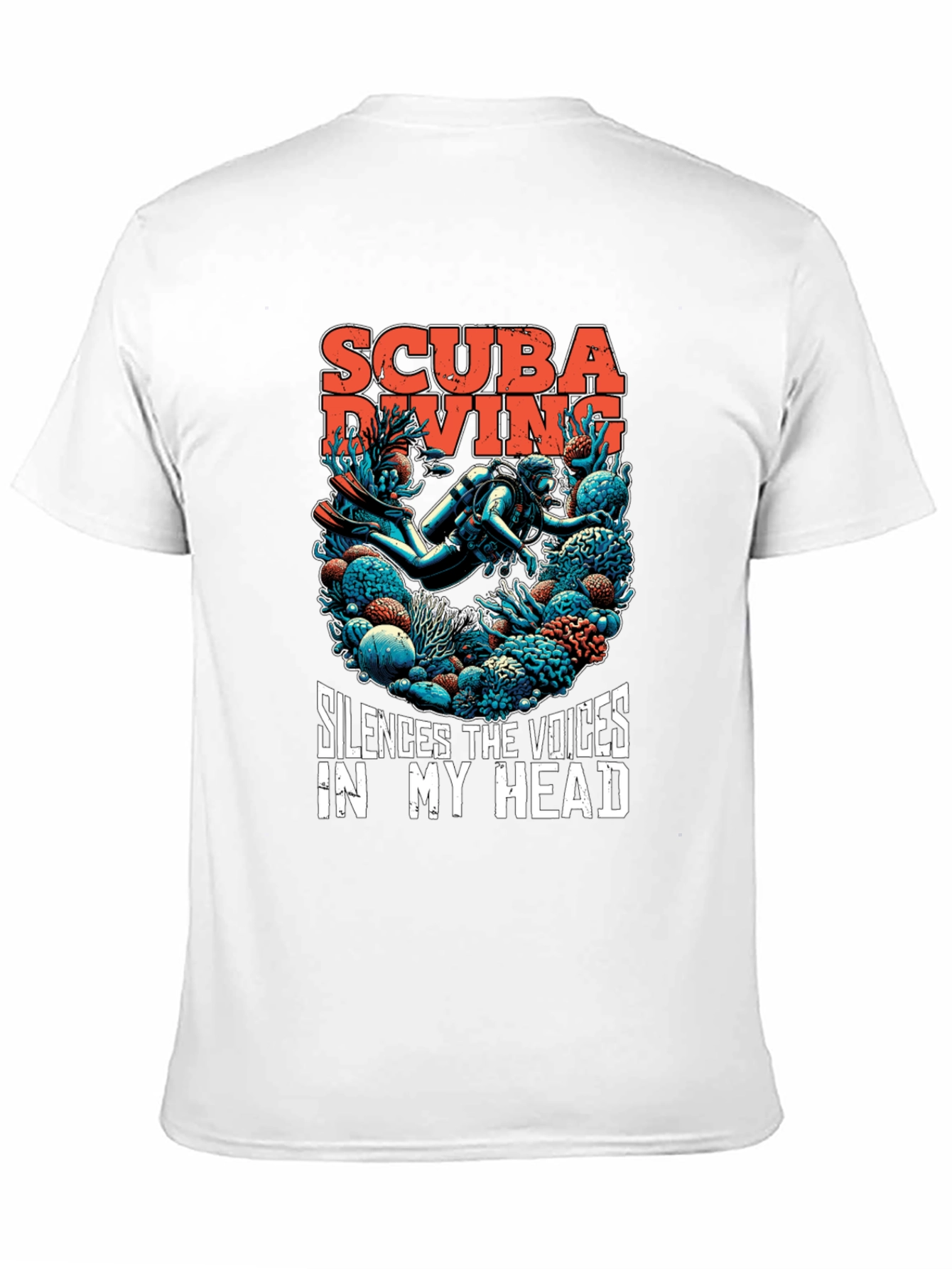 Black Scuba Diving T-Shirt - Silences the Voices Graphic Tee view 11